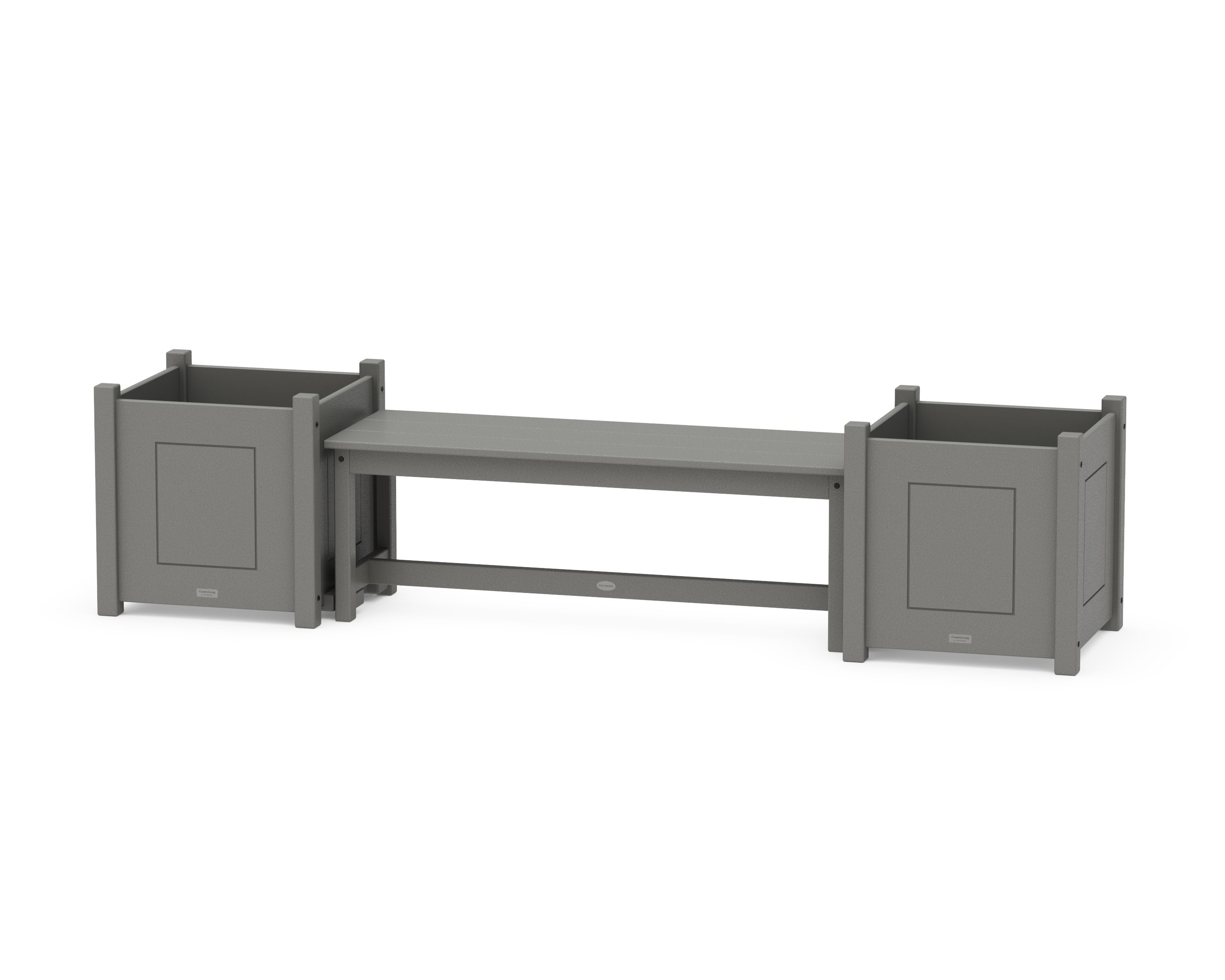 48" Country Living Straight Planter Bench Set - Large in Slate Grey