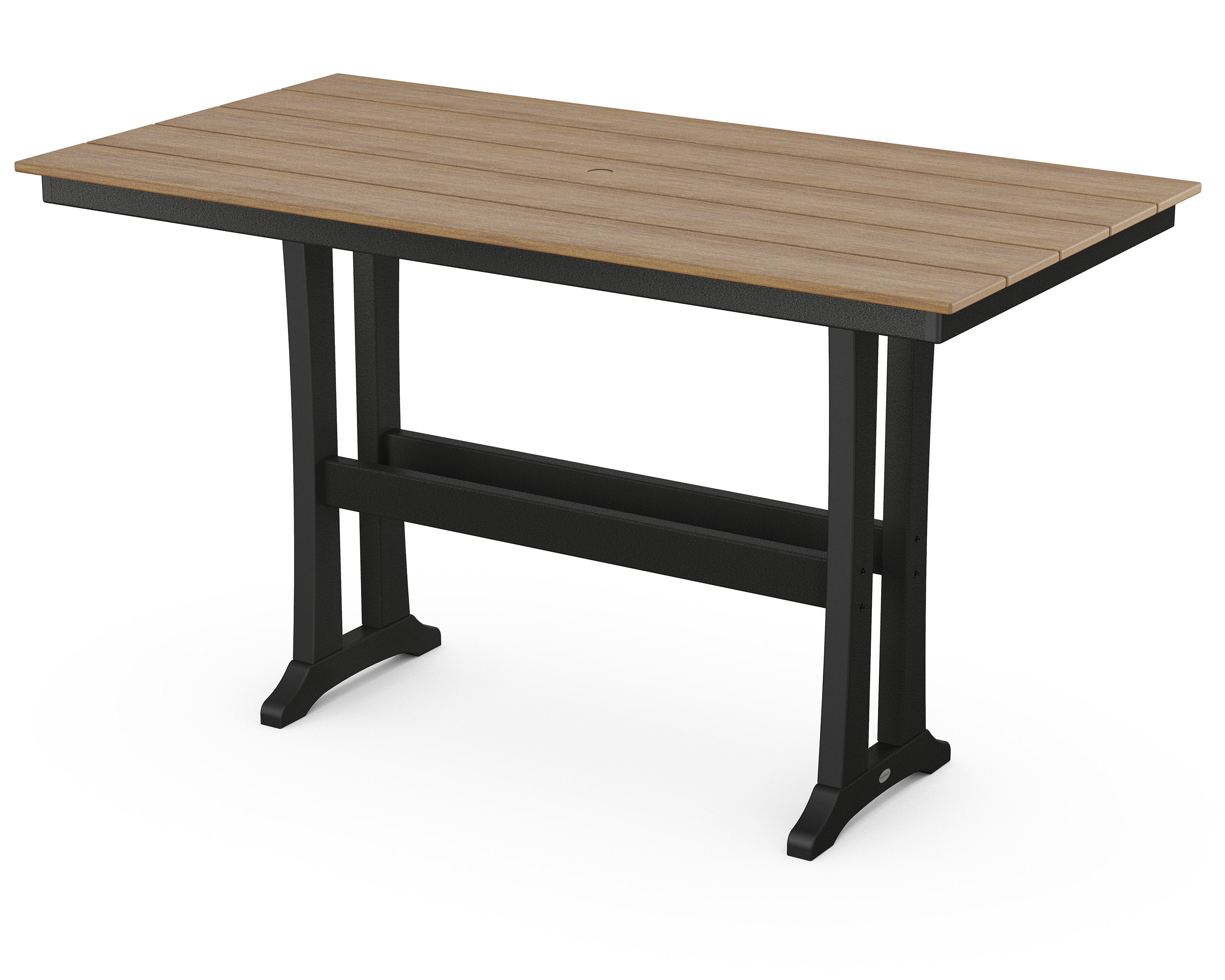 Farmhouse Trestle 37" x 72" Bar Table in Black / Natural