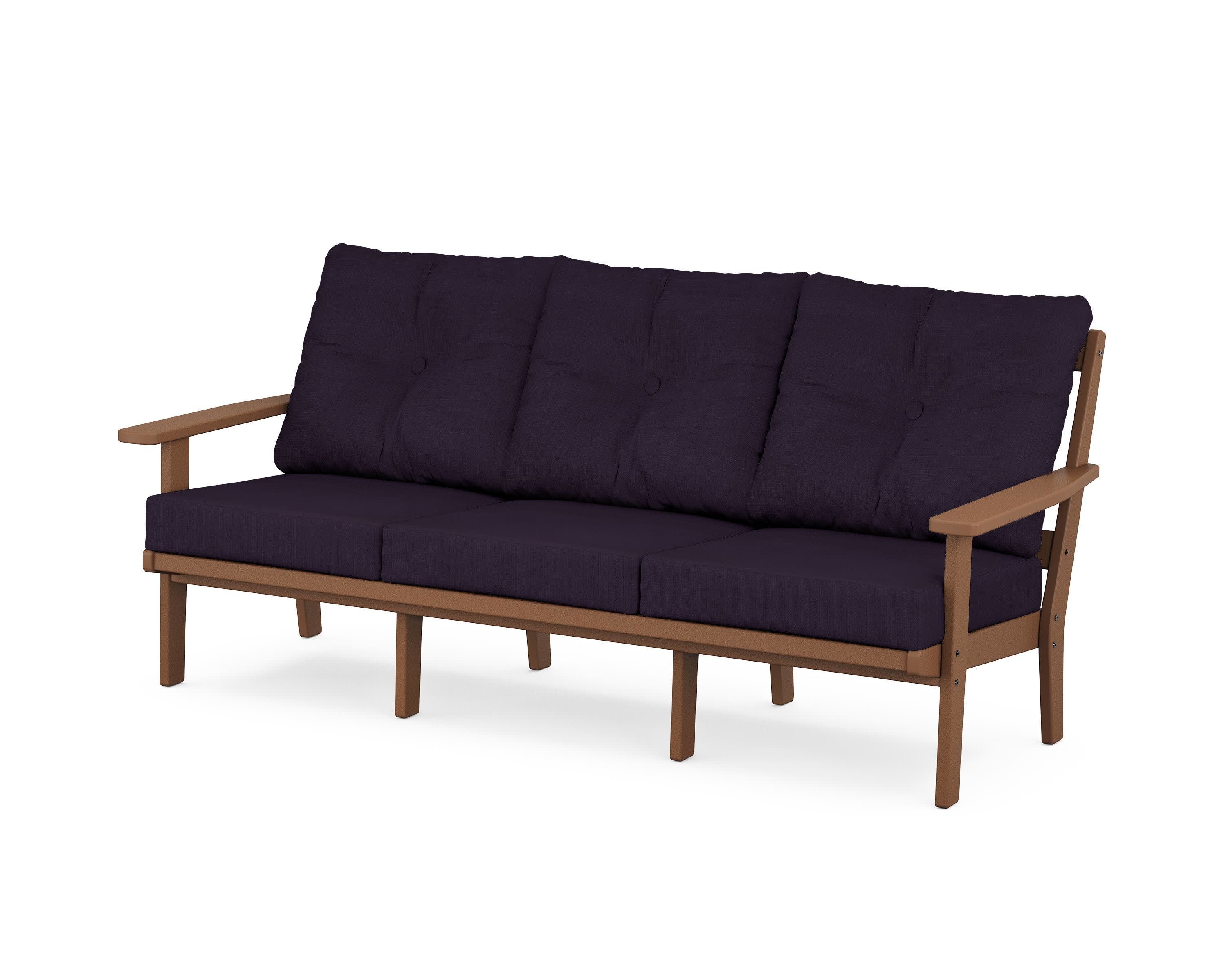 PrairieDeep Seating Sofa in Teak / Navy Linen