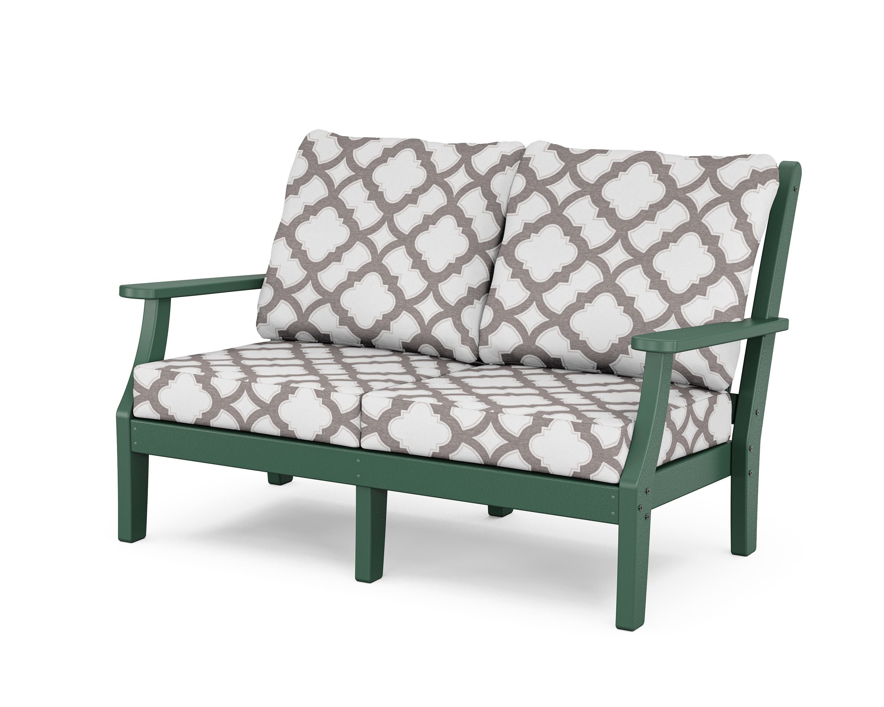 Wovendale Deep Seating Loveseat in Green / Trellis Grey Mist