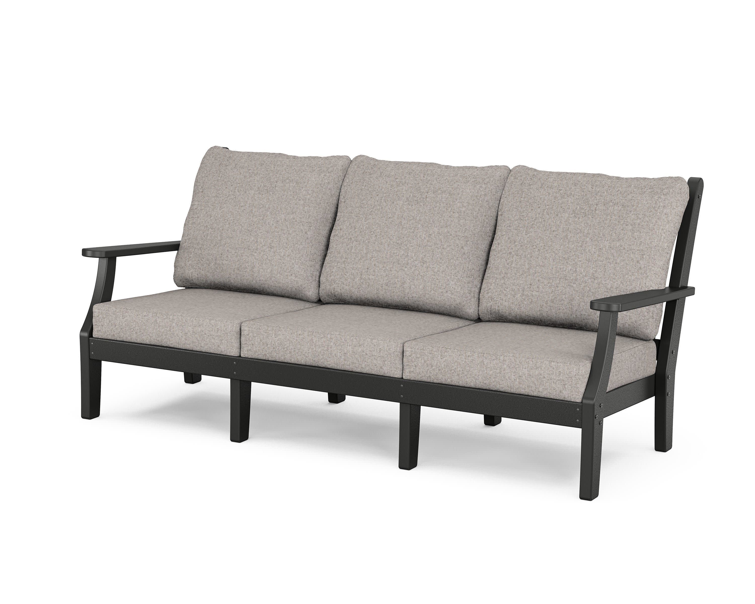 Wovendale Deep Seating Sofa in Black / Weathered Tweed