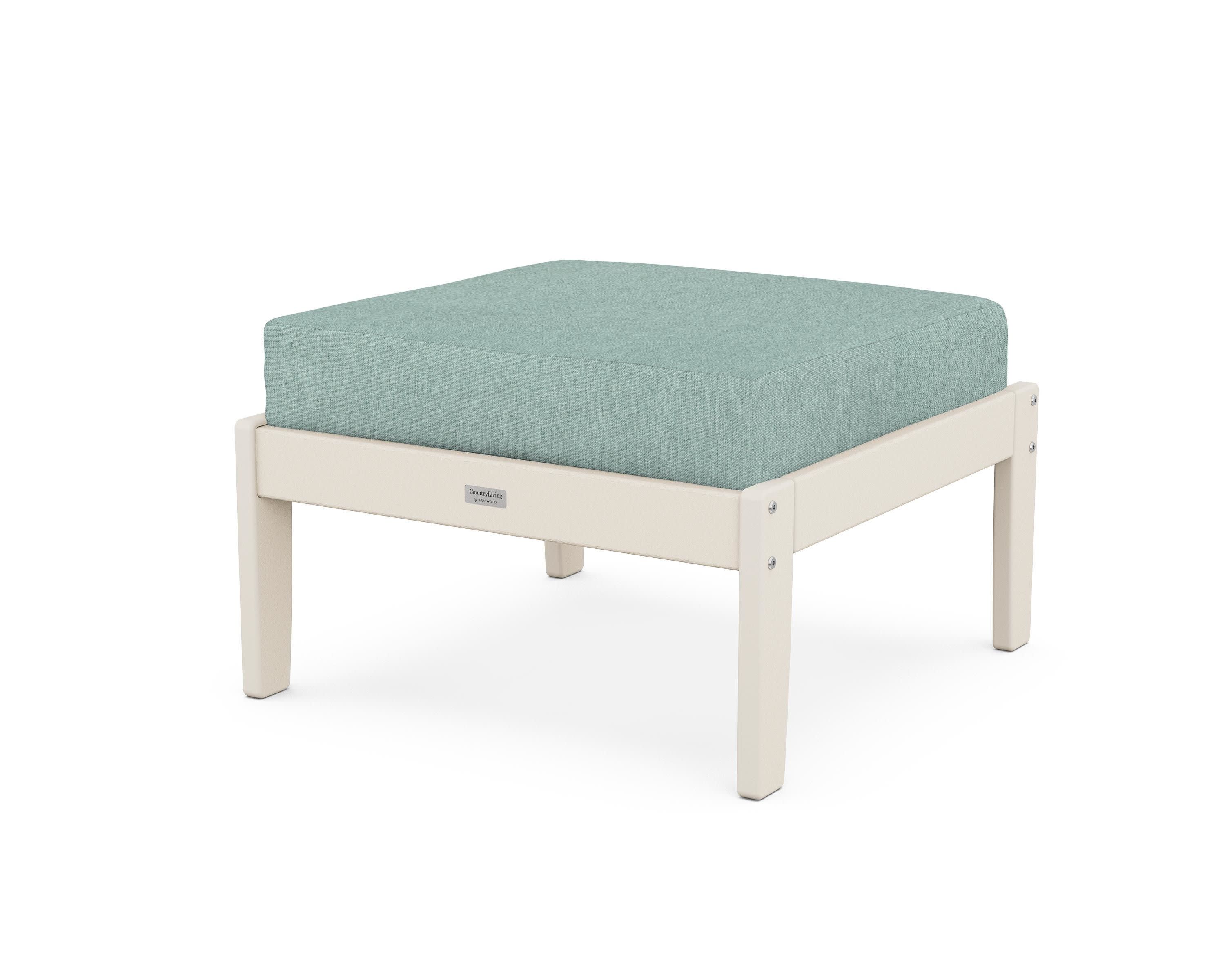 Cottage Deep Seating Ottoman in Sand / Glacier Spa