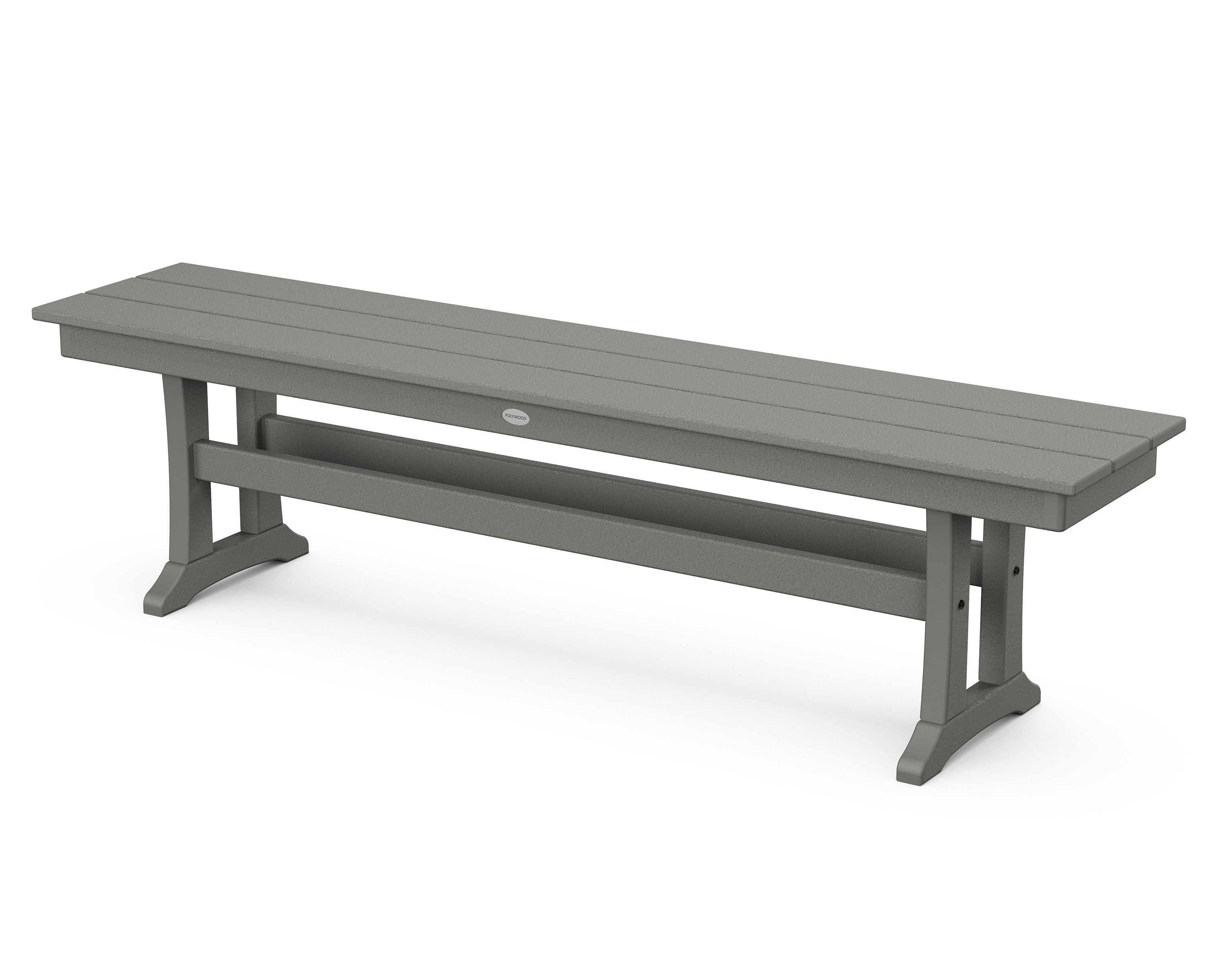 Farmhouse Trestle 65" Bench in Slate Grey