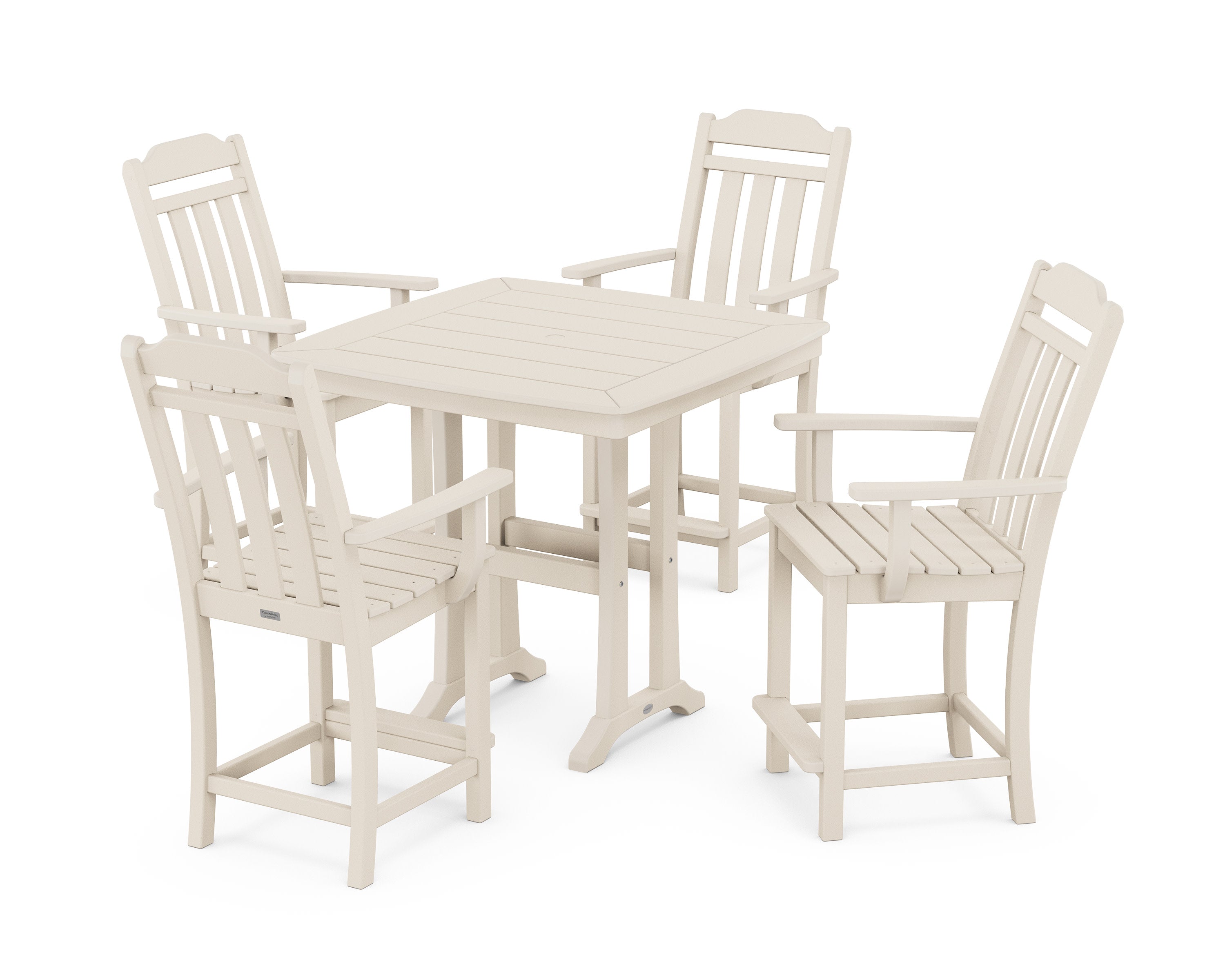 Cottage 5-Piece Counter Set with Trestle Legs in Sand