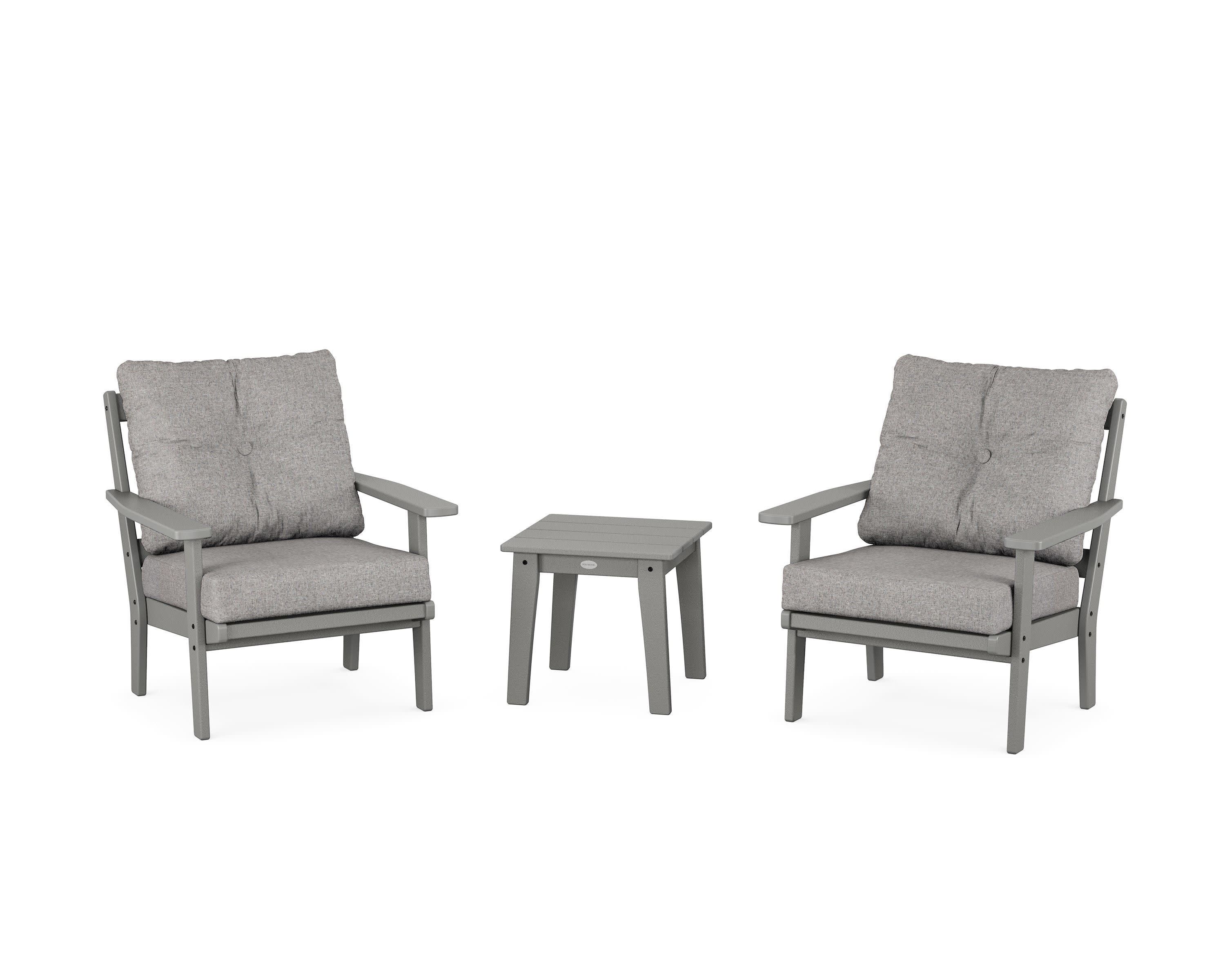Prairie 3-Piece Deep Seating Set in Slate Grey / Grey Mist
