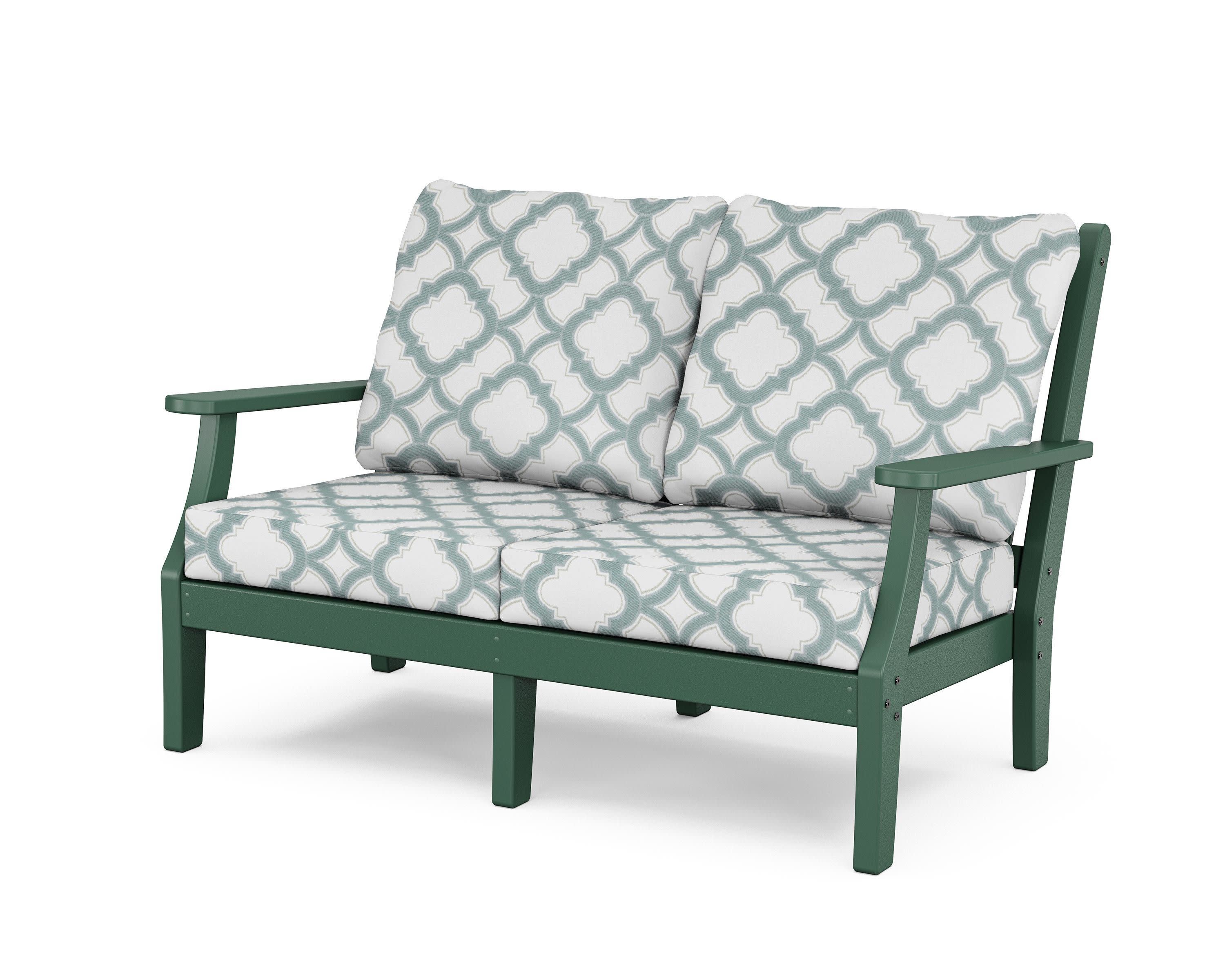 Wovendale Deep Seating Loveseat in Green / Trellis Glacier Spa