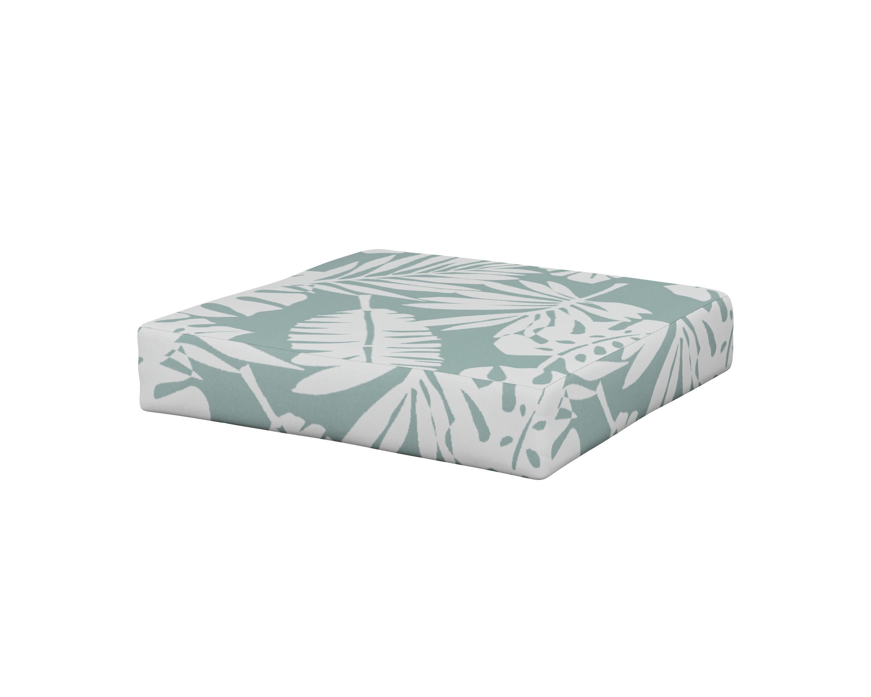 Vineyard Ottoman Cushion in Leaf Glacier Spa