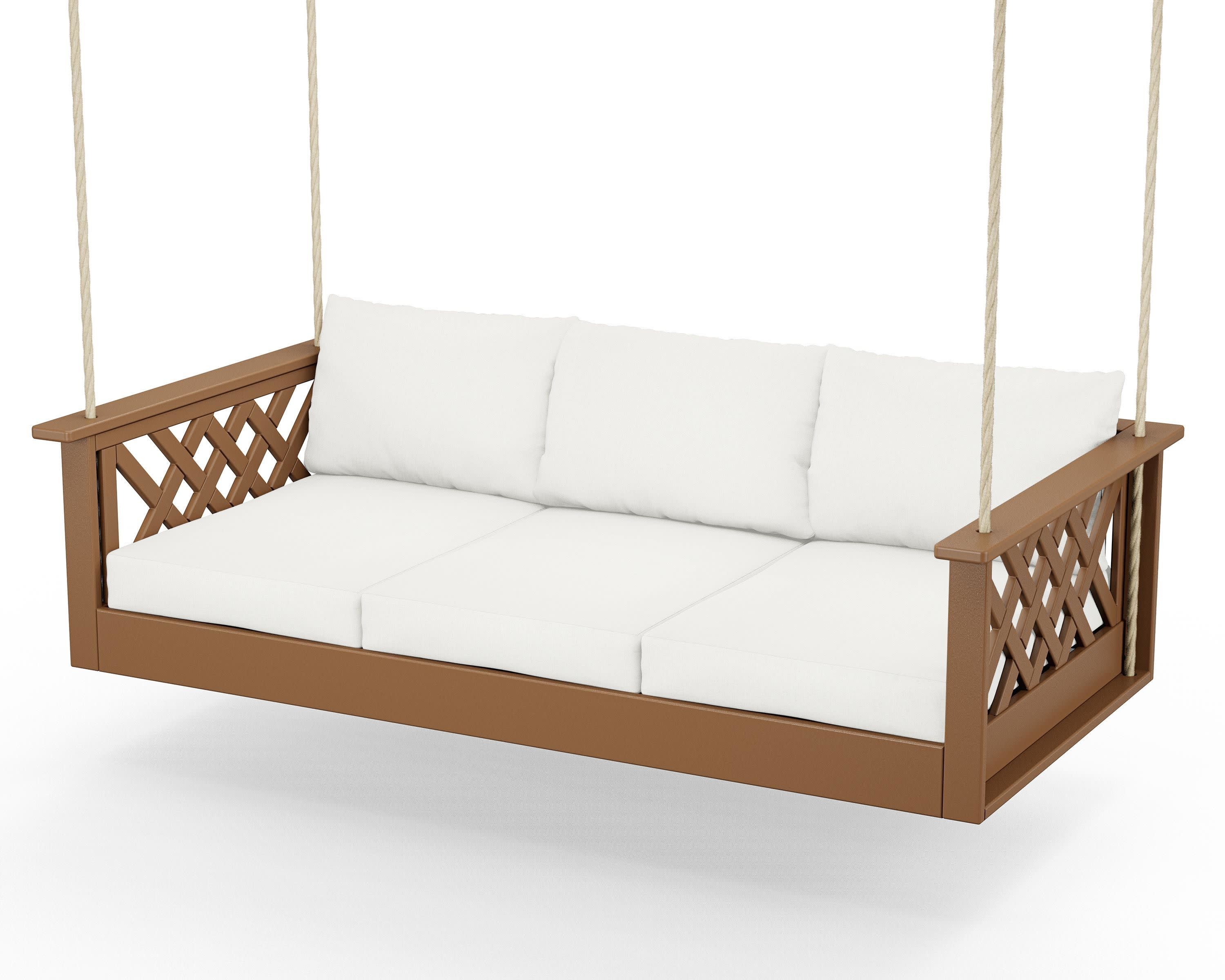 Wovendale Daybed Swing in Teak / Natural Linen