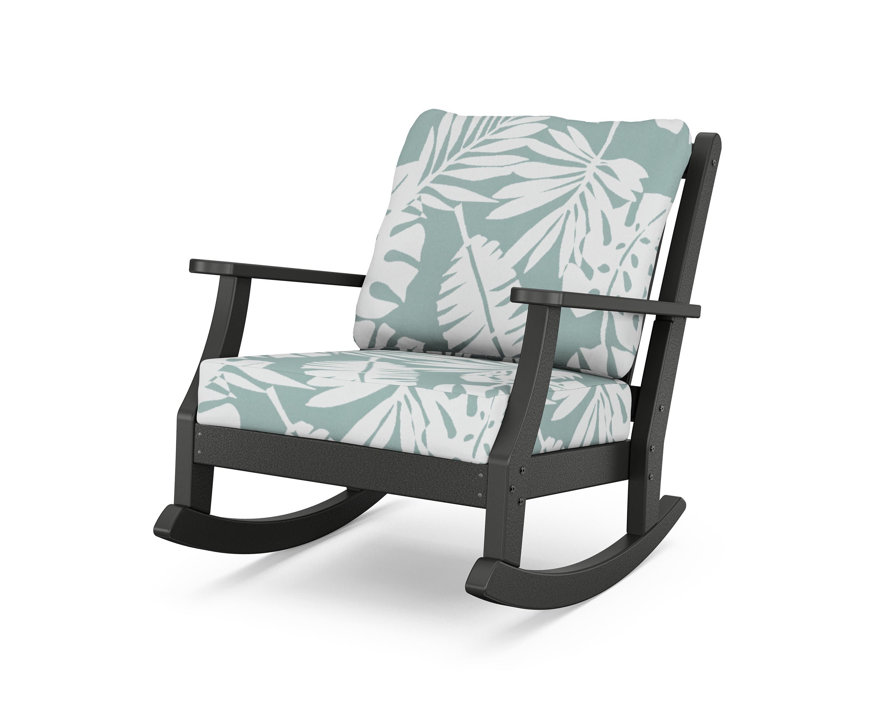 Wovendale Deep Seating Rocking Chair in Black / Leaf Glacier Spa