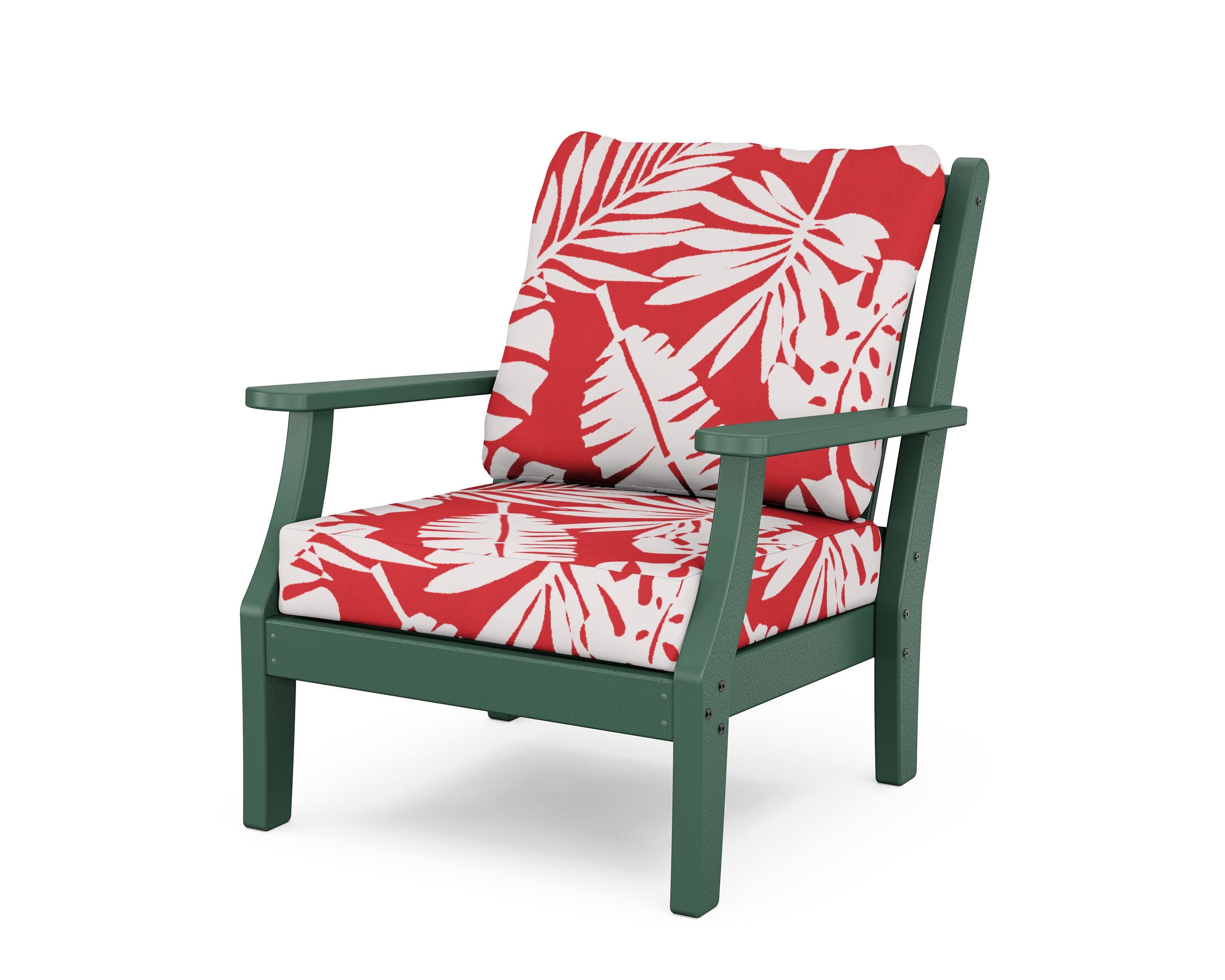 Wovendale Deep Seating Chair in Green / Leaf Crimson