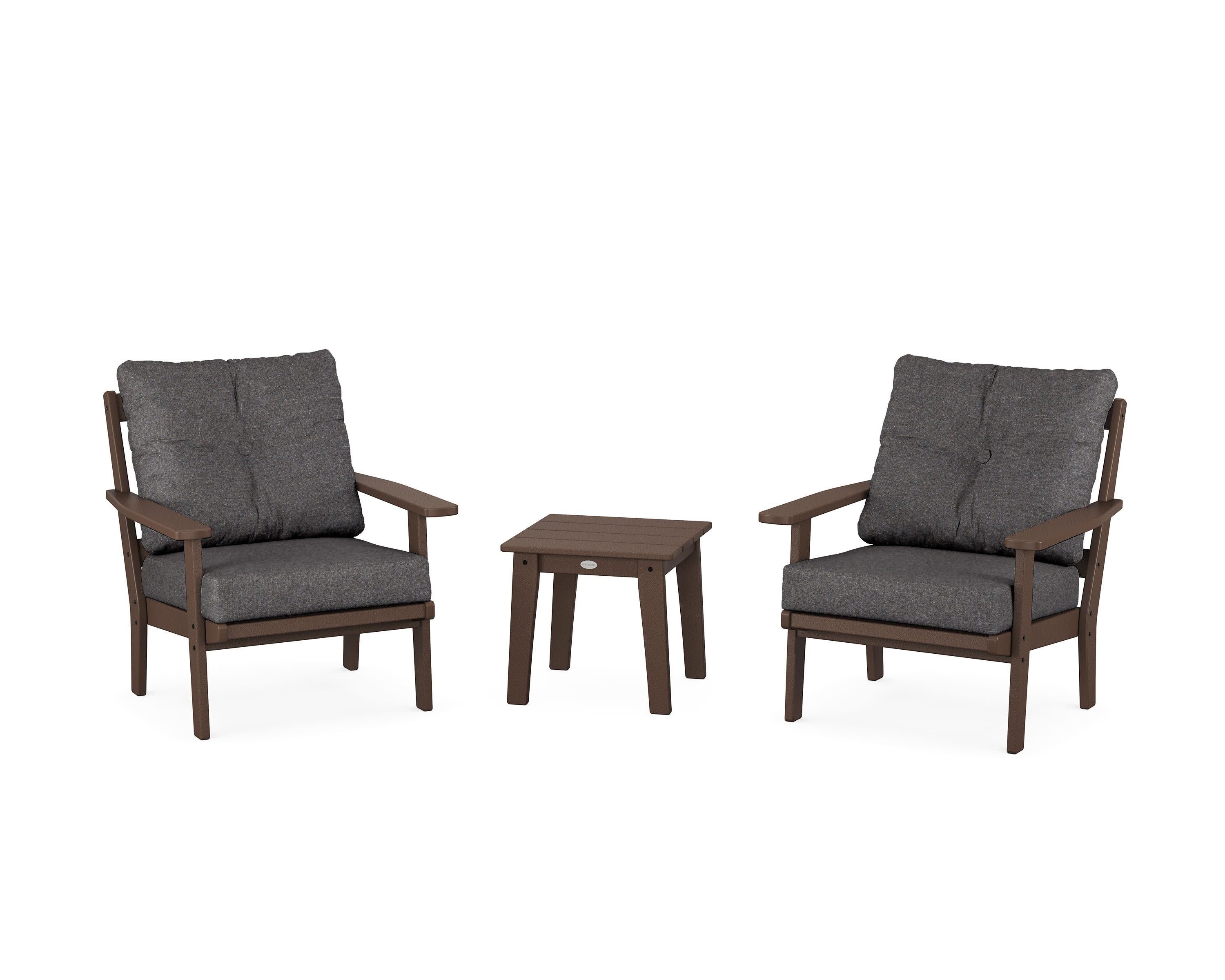 Prairie 3-Piece Deep Seating Set in Mahogany / Ash Charcoal
