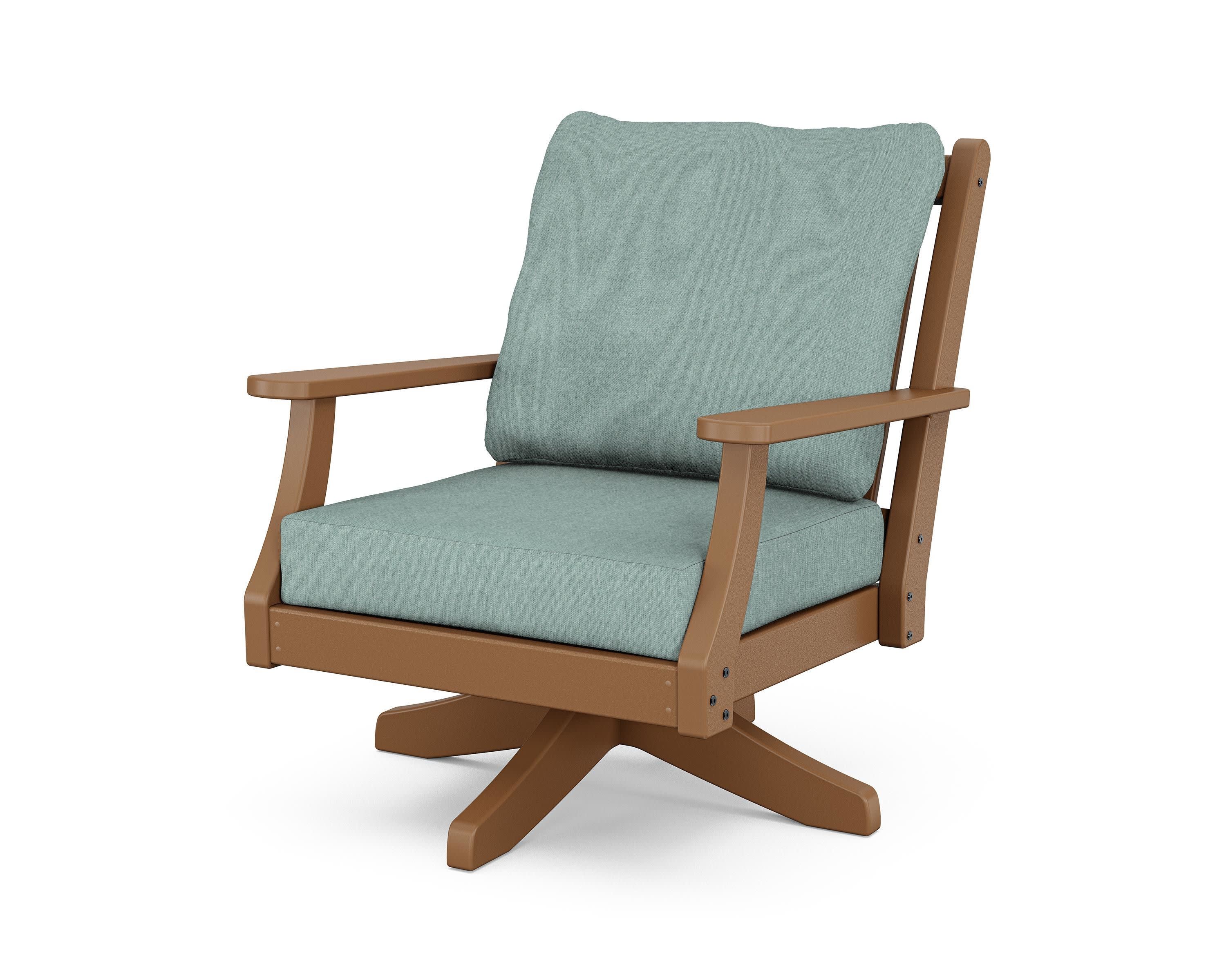 Wovendale Deep Seating Swivel Chair in Teak / Glacier Spa