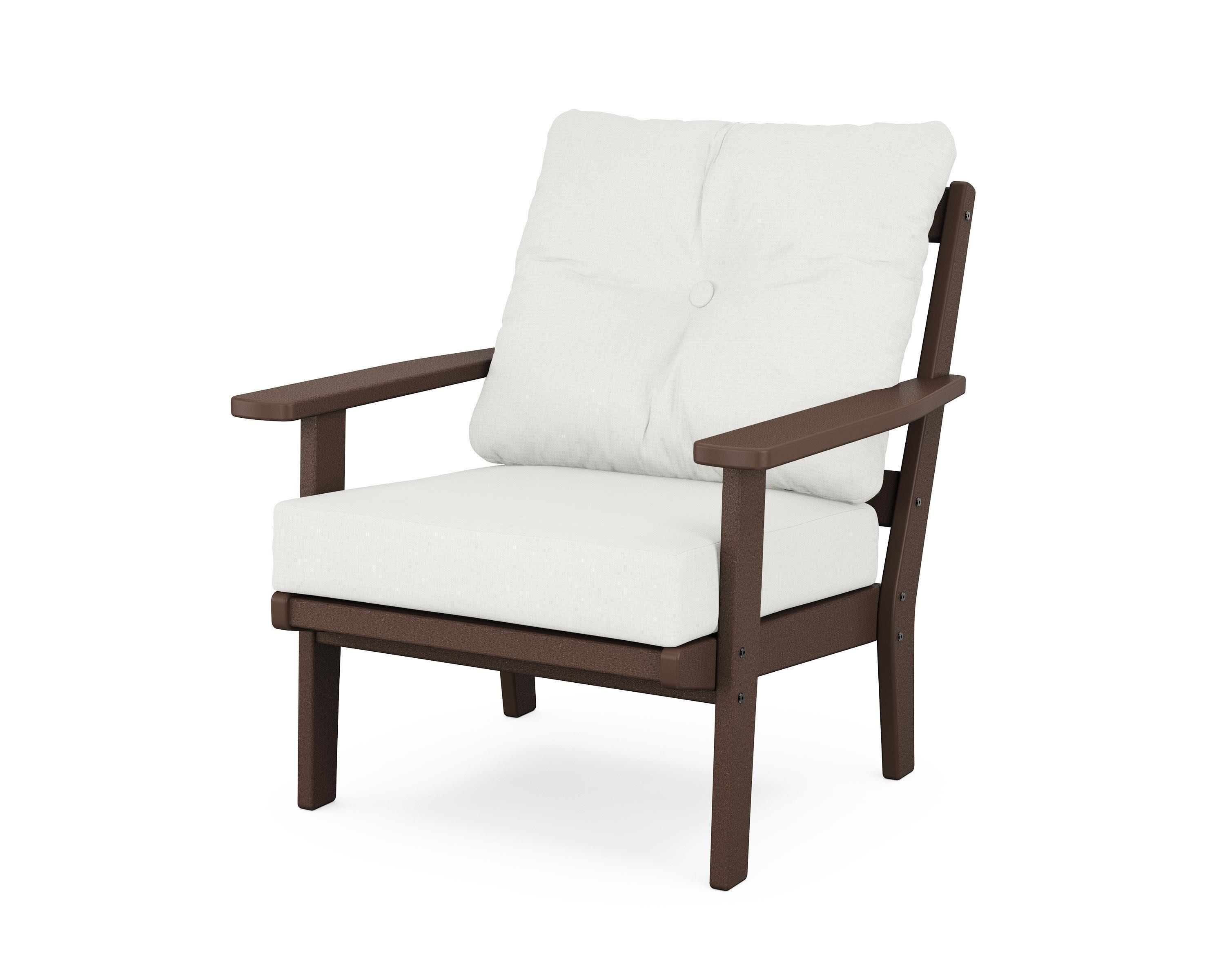 Prairie Deep Seating Chair in Mahogany / Natural Linen