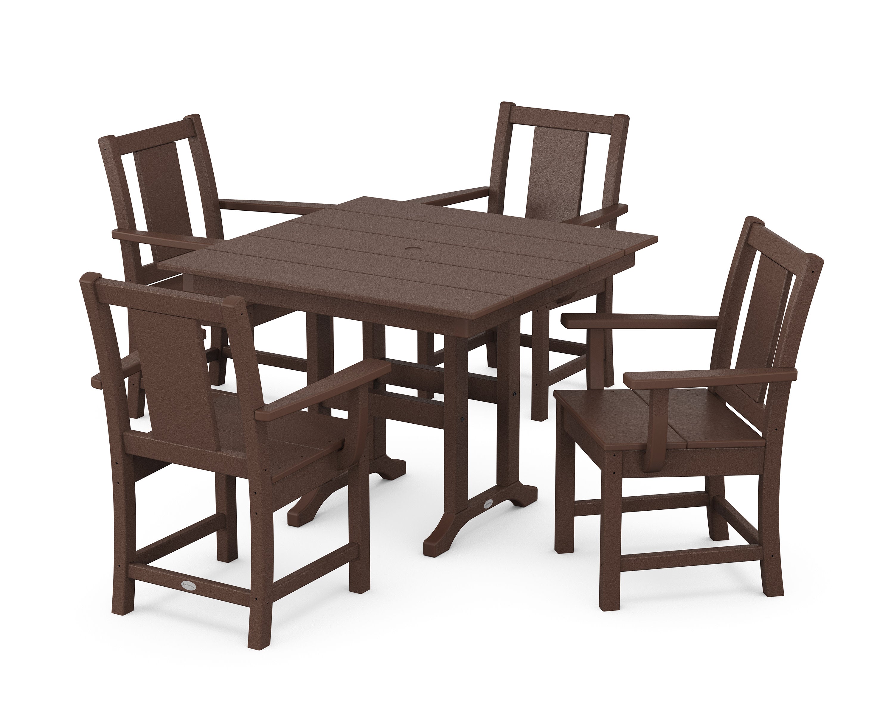 Prairie 5-Piece Farmhouse Dining Set in Mahogany