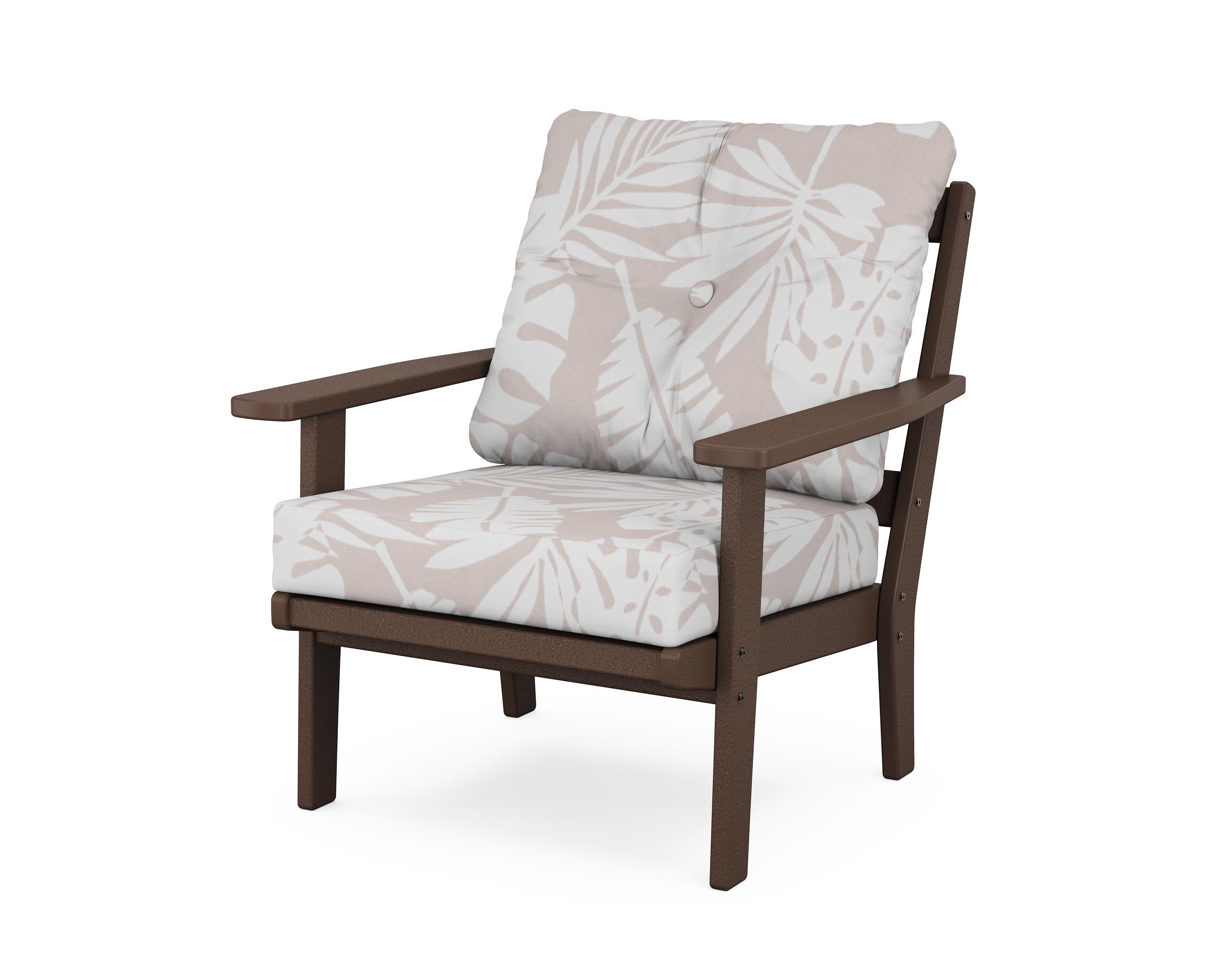 Prairie Deep Seating Chair in Mahogany / Leaf Dune Burlap