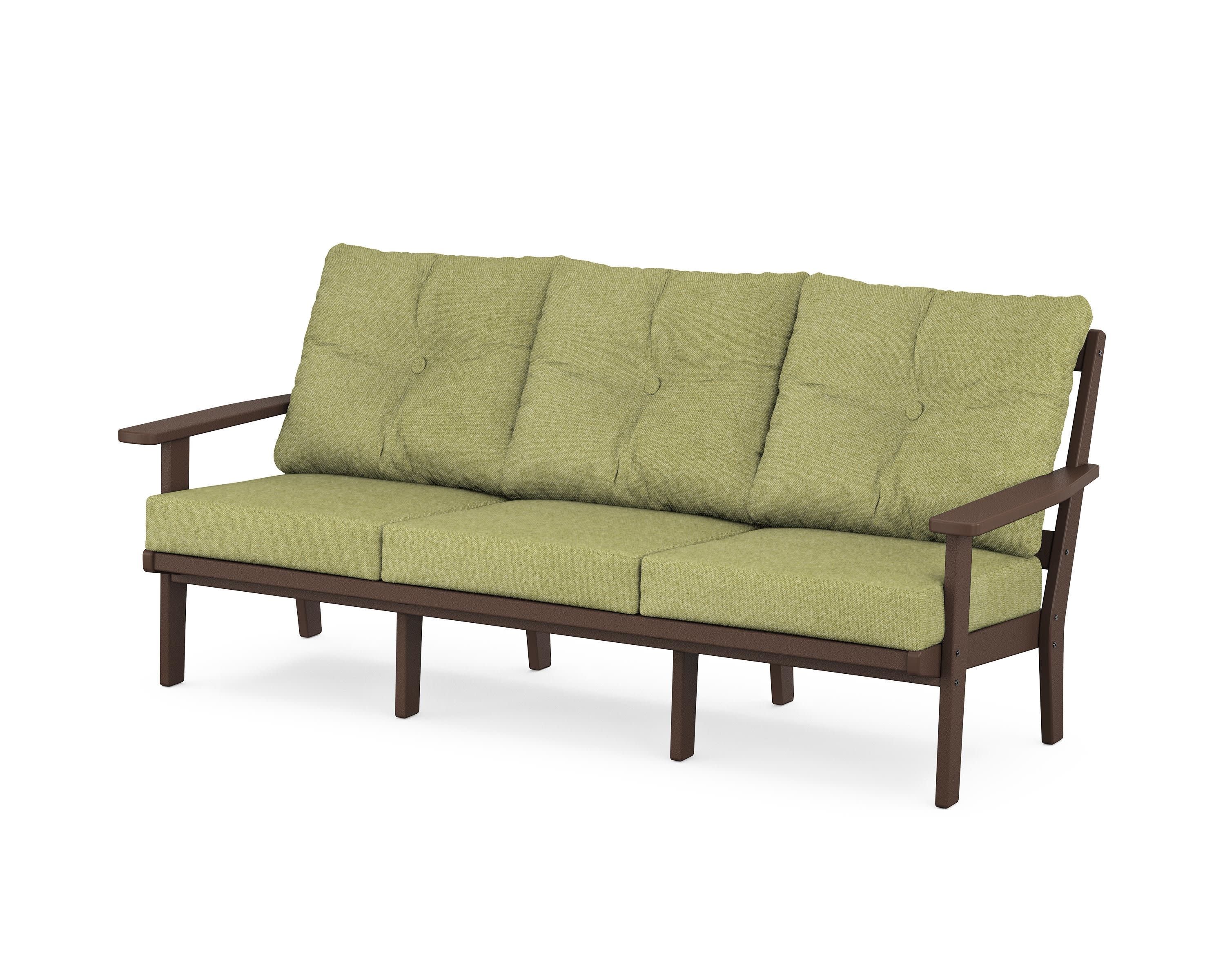 PrairieDeep Seating Sofa in Mahogany / Chartreuse Boucle