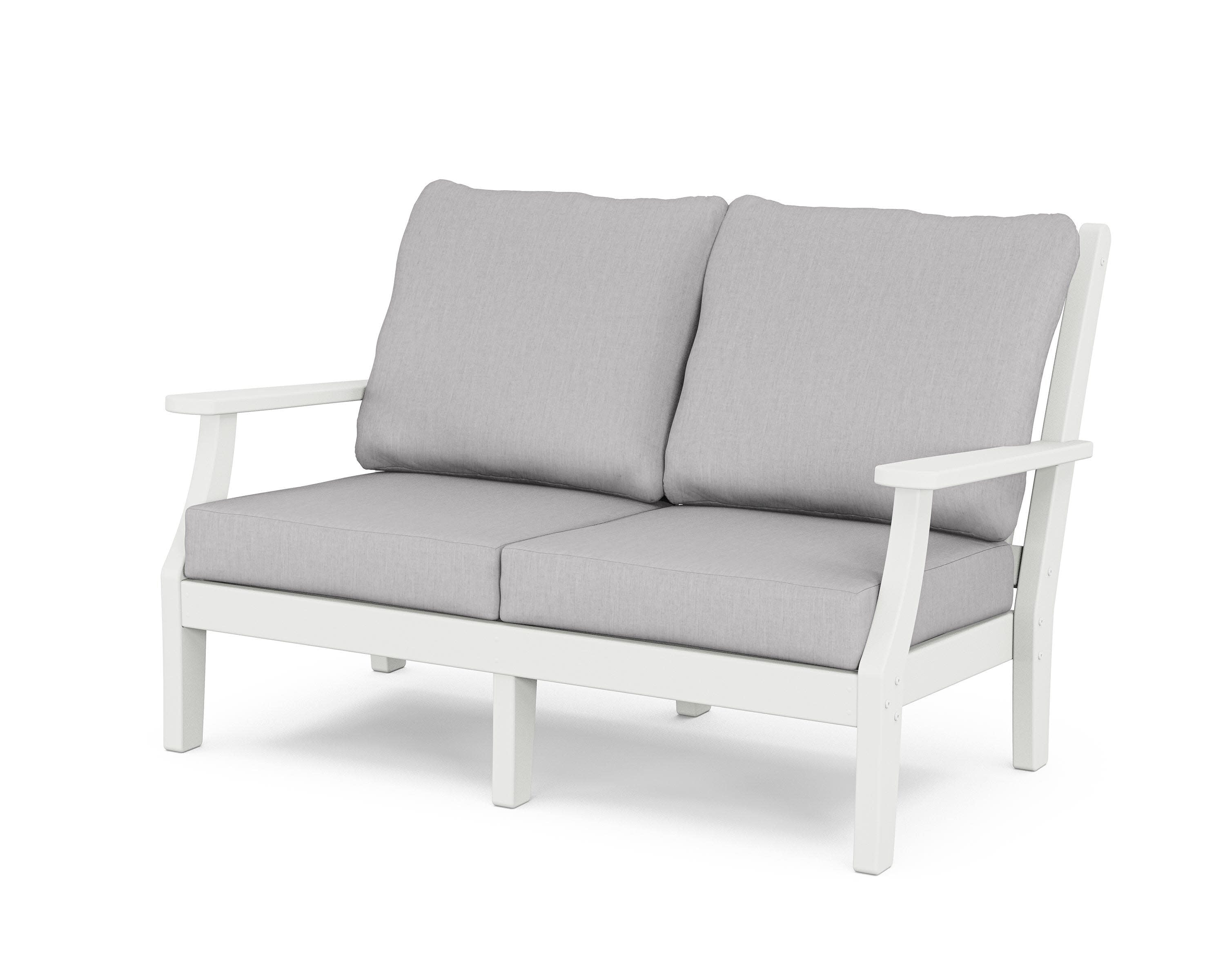 Wovendale Deep Seating Loveseat in White / Granite