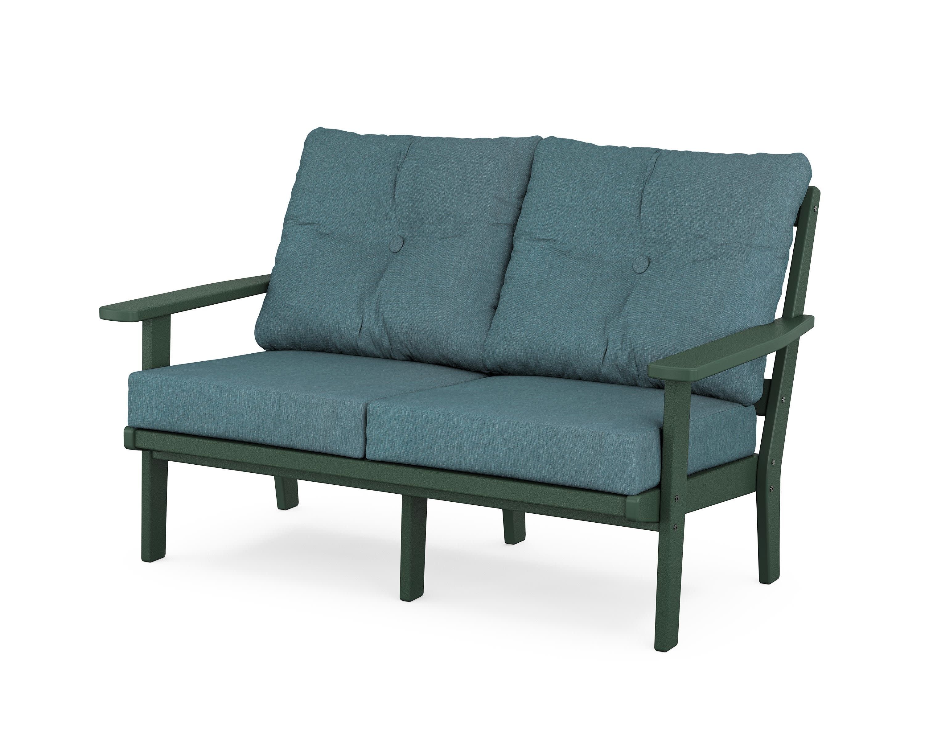 Prairie Deep SeatingLoveseat in Green / Ocean Teal