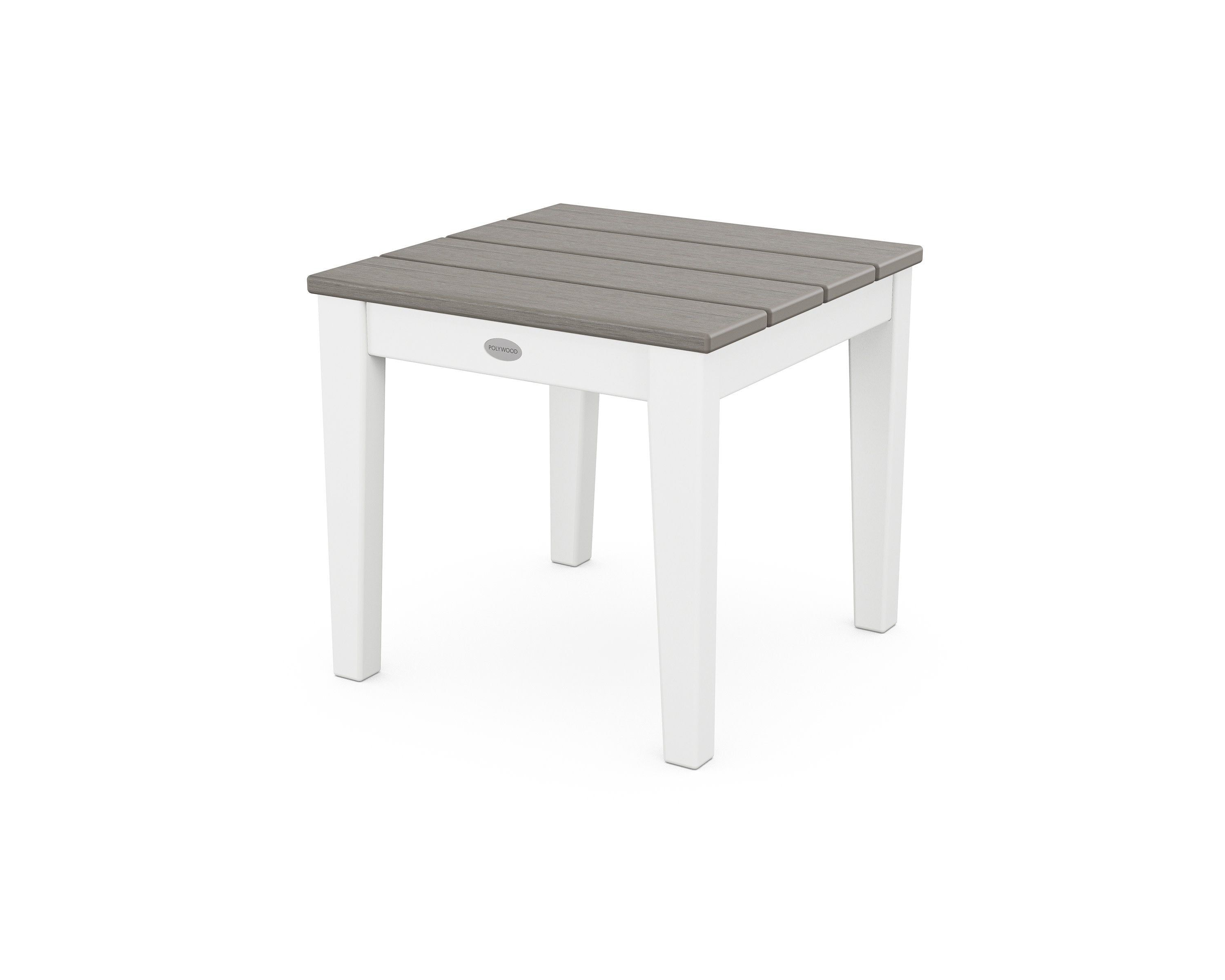 Newport 18" End Table in White / Driftwood
