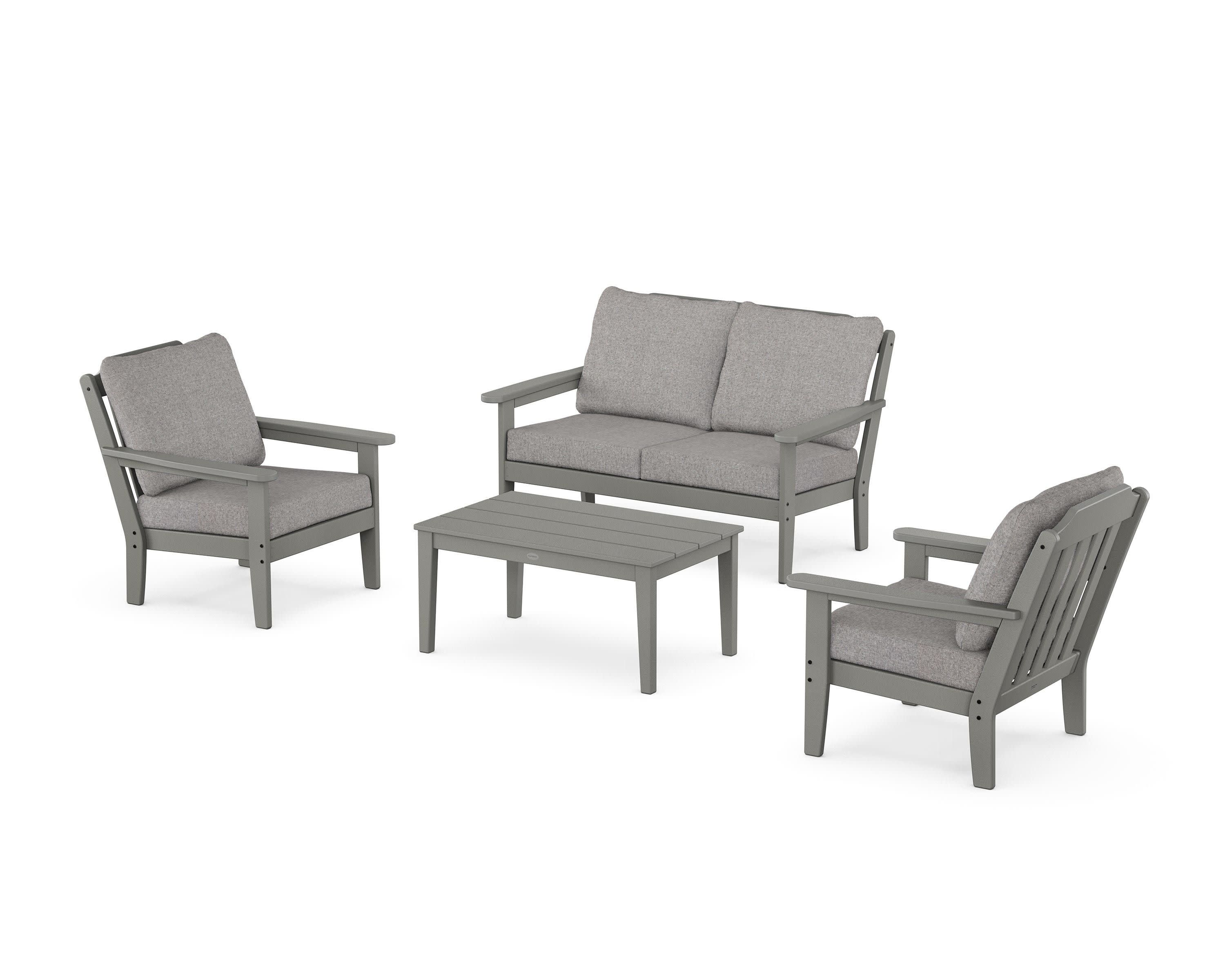 Cottage 4-Piece Deep Seating Set with Loveseat in Slate Grey / Grey Mist