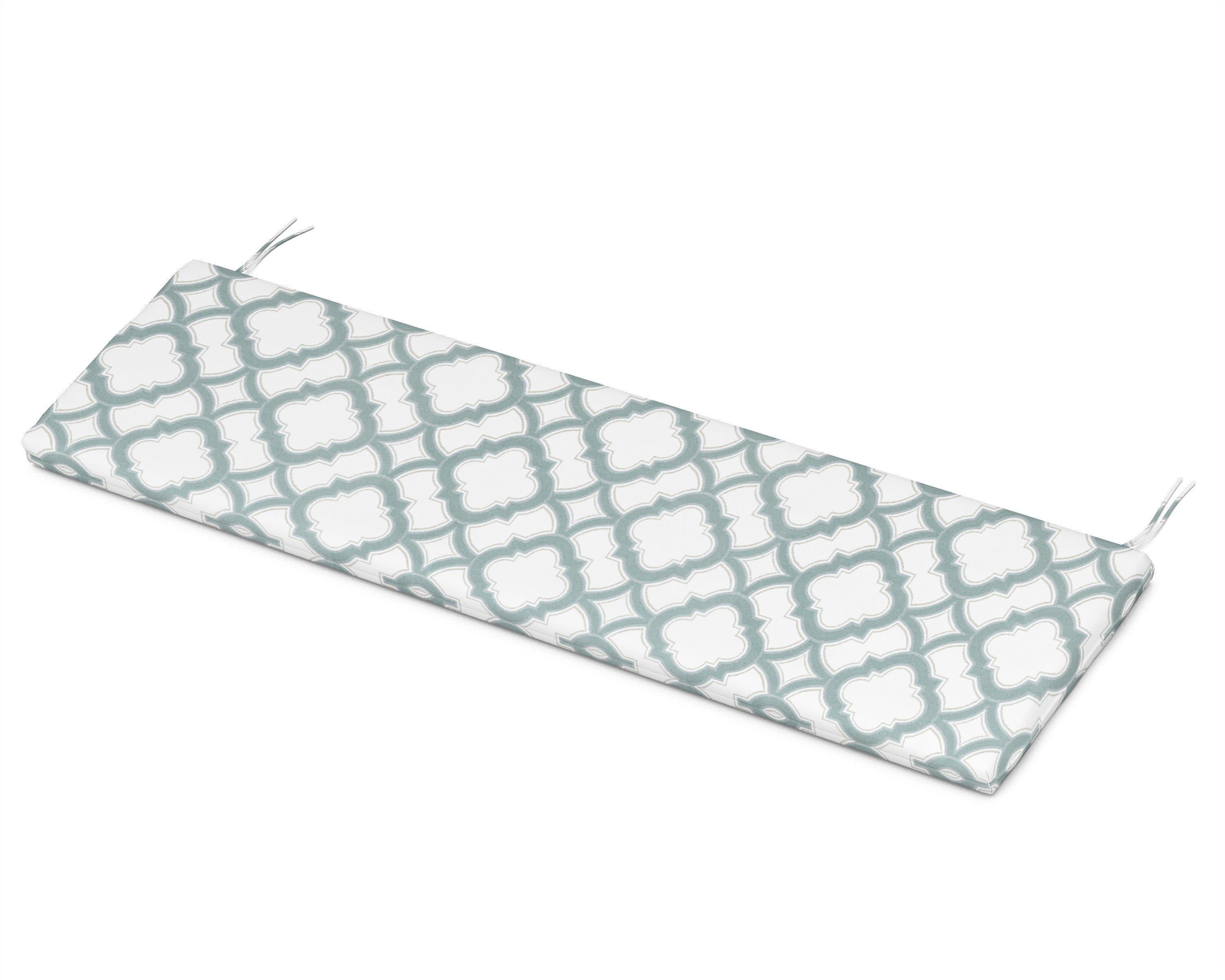 Bench Seat Cushion - 17.5"D x 55"W x 2.5"H in Trellis Glacier Spa