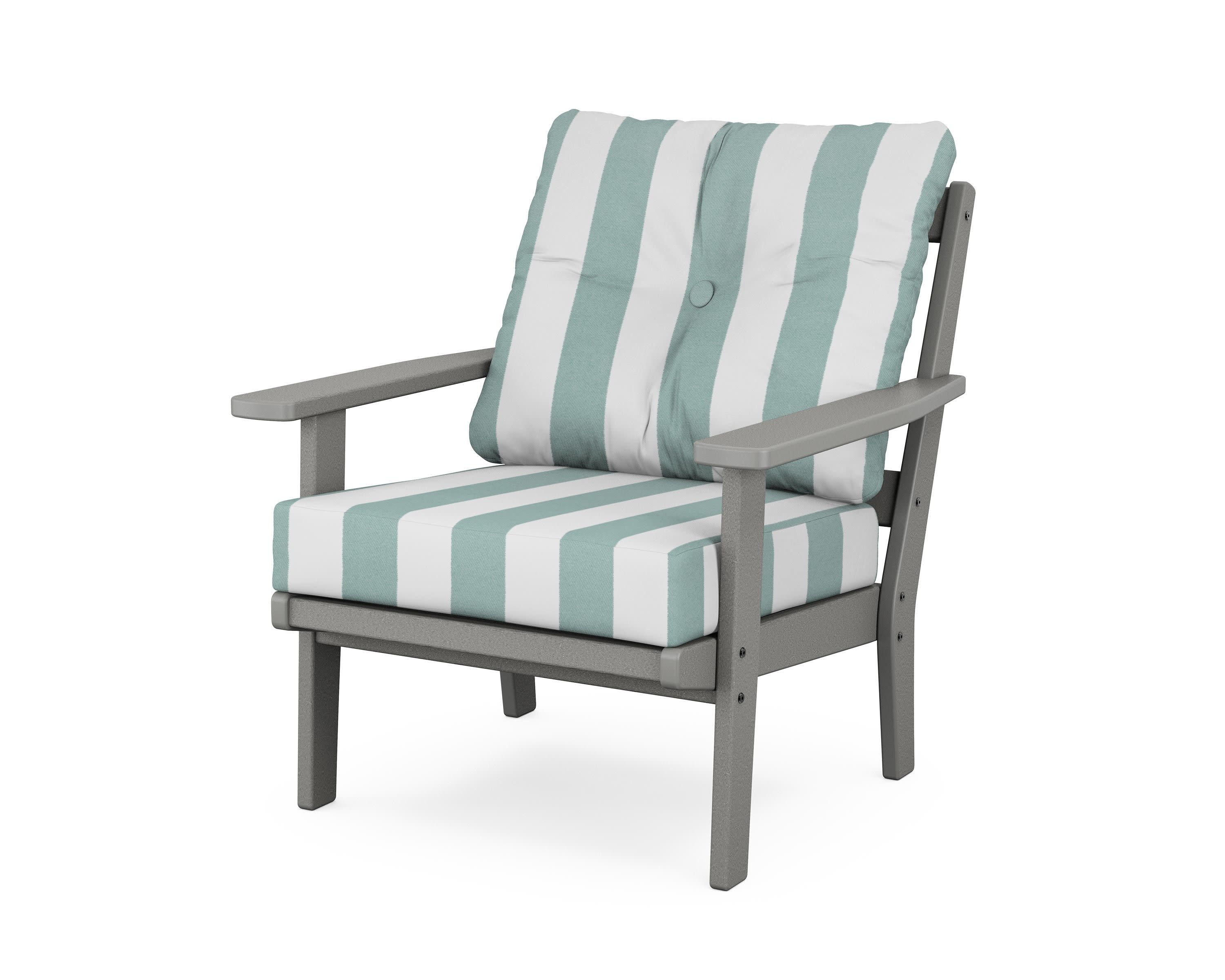 Prairie Deep Seating Chair in Slate Grey / Cabana Stripe Glacier Spa