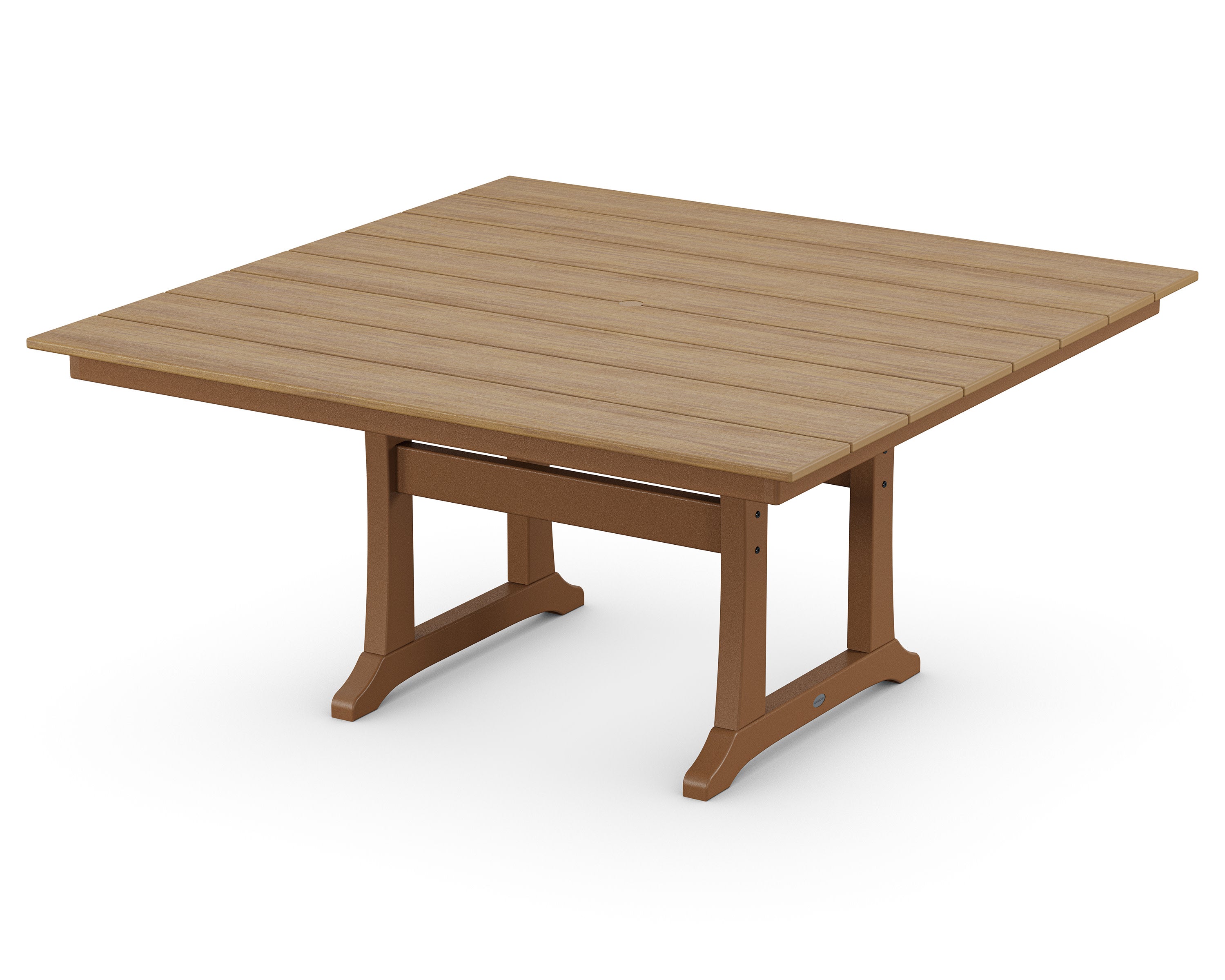 Farmhouse Trestle 59" Dining Table in Teak / Natural