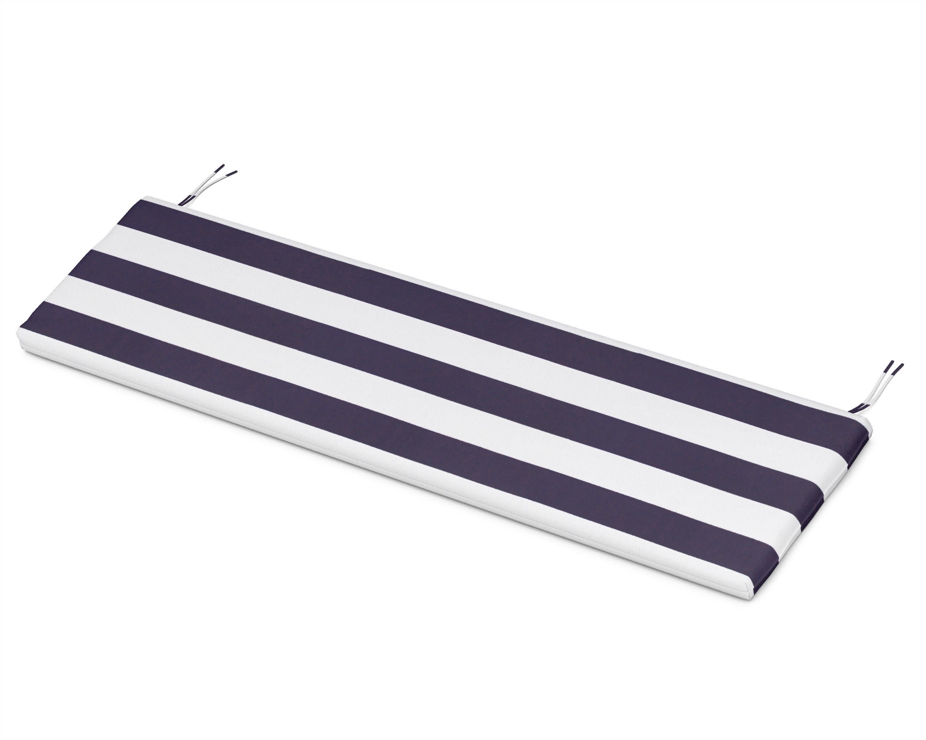 Bench Seat Cushion - 17.5"D x 55"W x 2.5"H in Cabana Stripe Navy