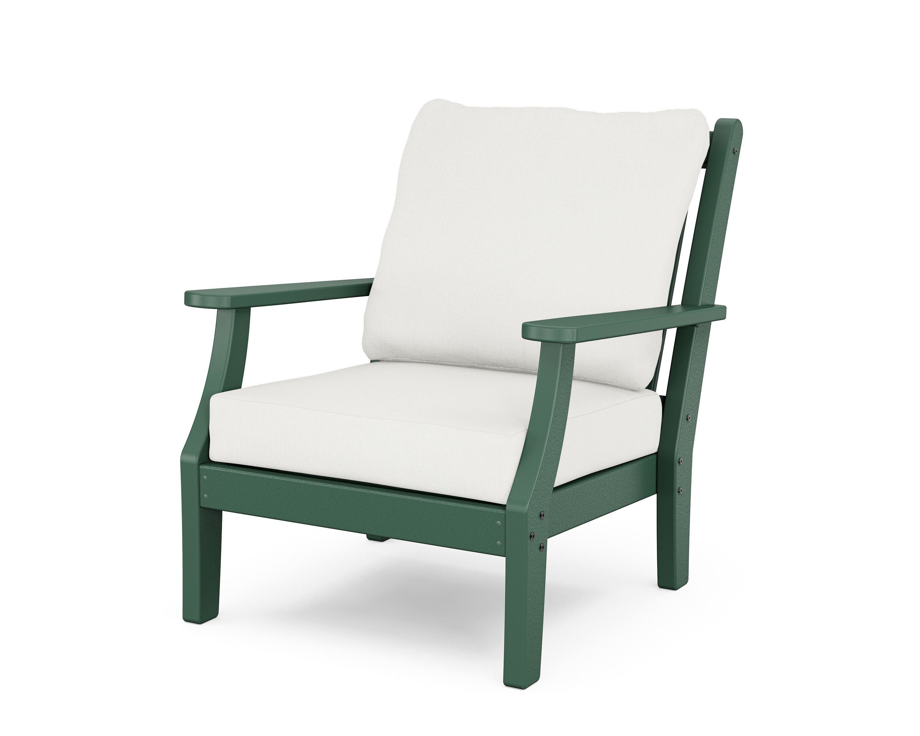 Wovendale Deep Seating Chair in Green / Natural Linen