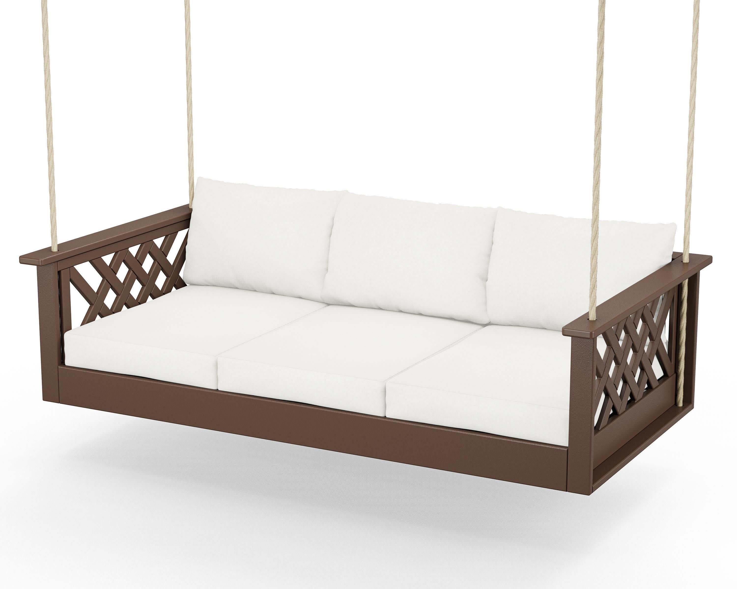 Wovendale Daybed Swing in Mahogany / Natural Linen