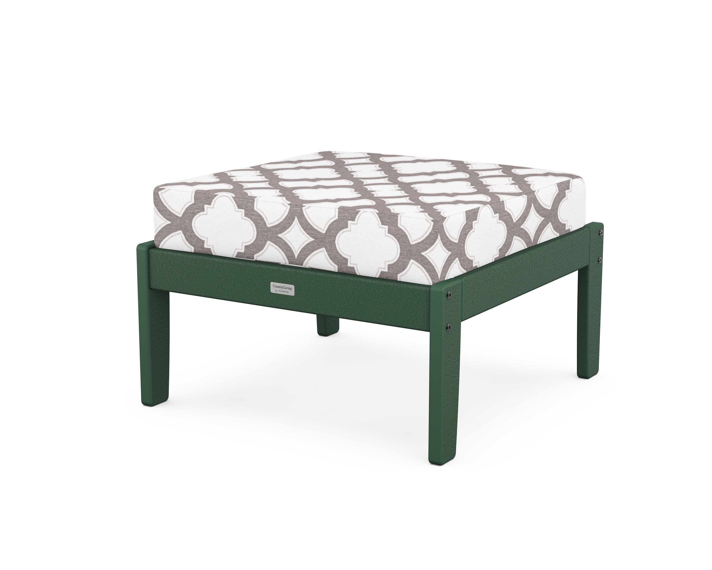 Cottage Deep Seating Ottoman in Green / Trellis Grey Mist
