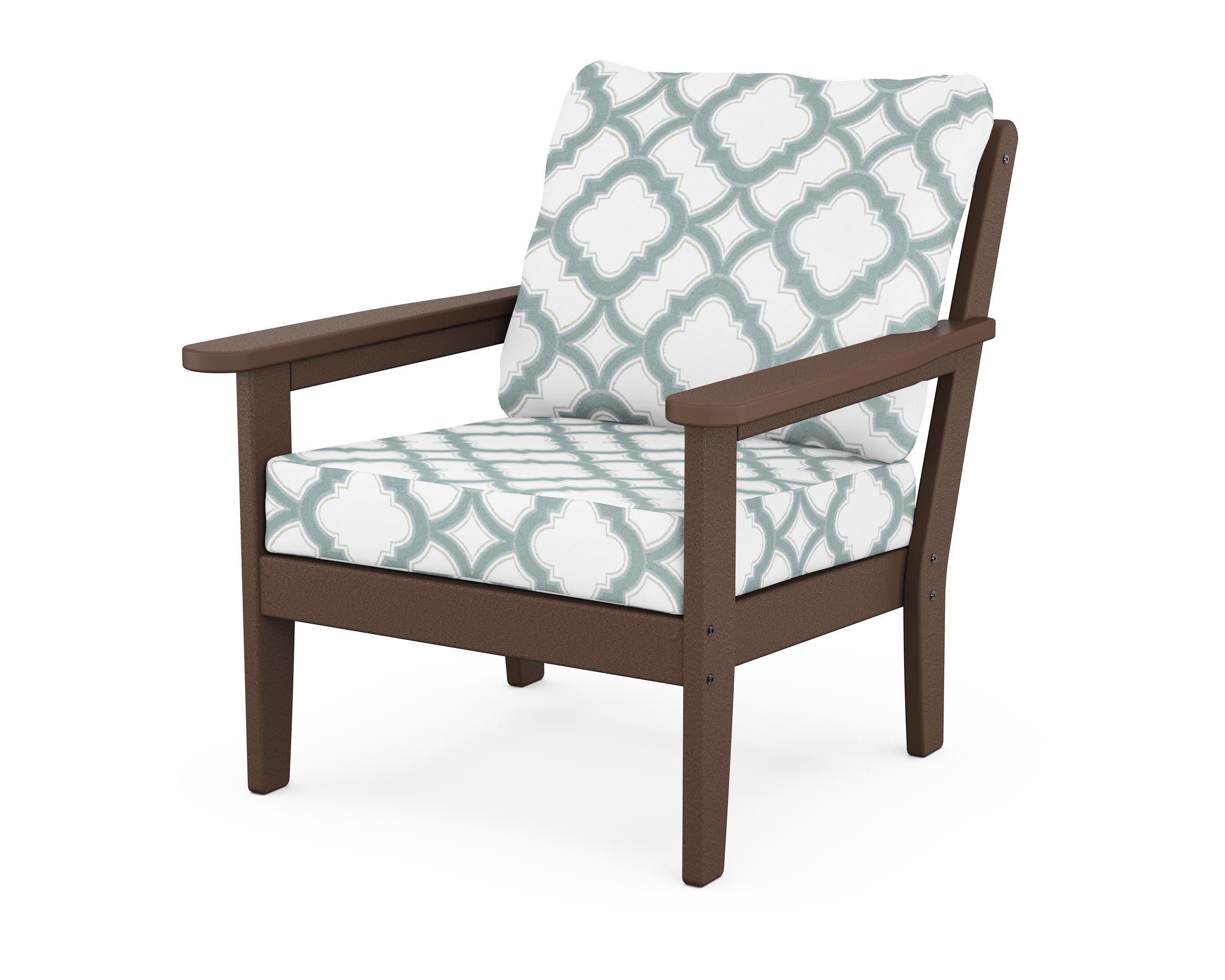 Cottage Deep Seating Chair in Mahogany / Trellis Glacier Spa