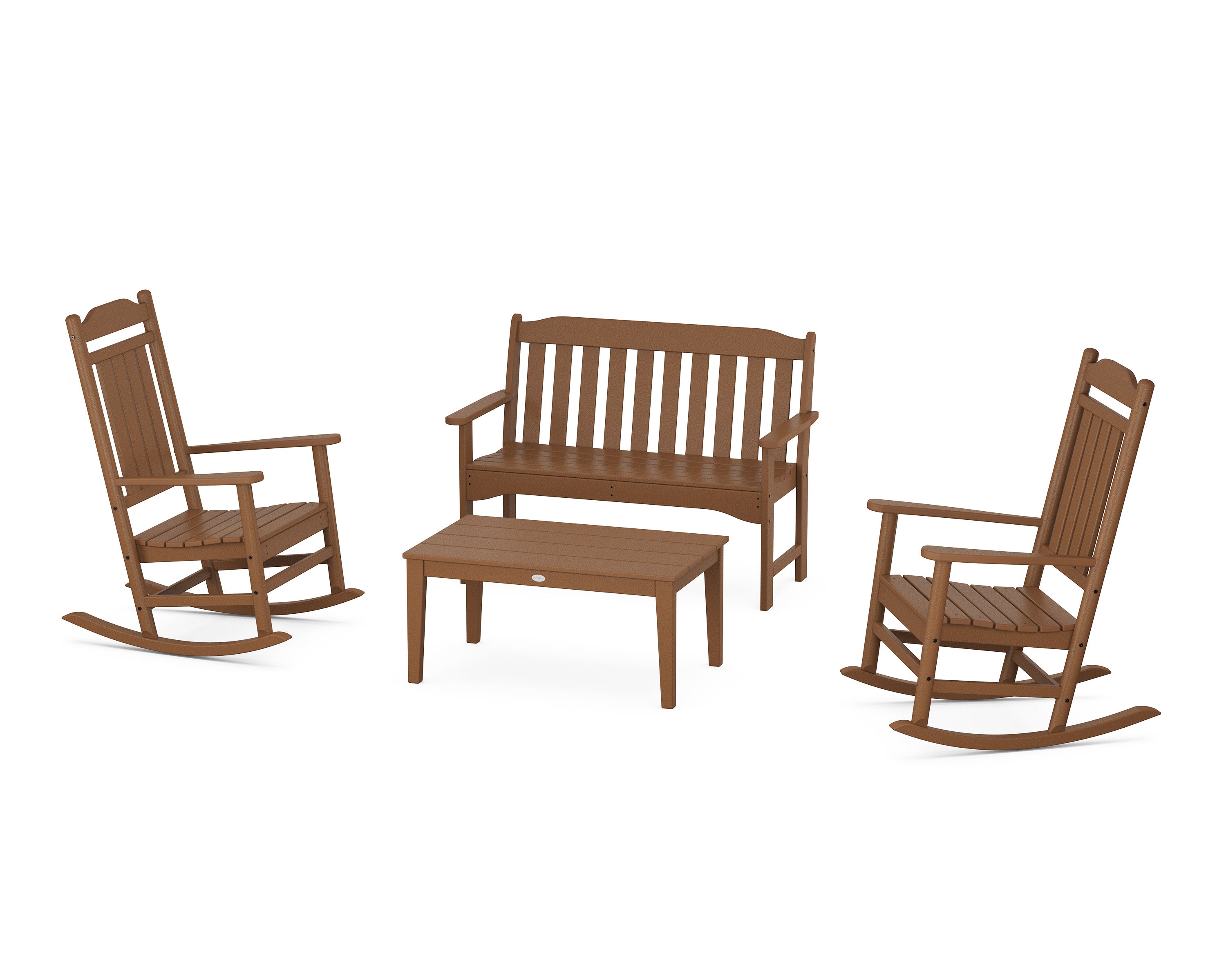 Cottage Legacy Rocking Chair 4-Piece Porch Set in Teak
