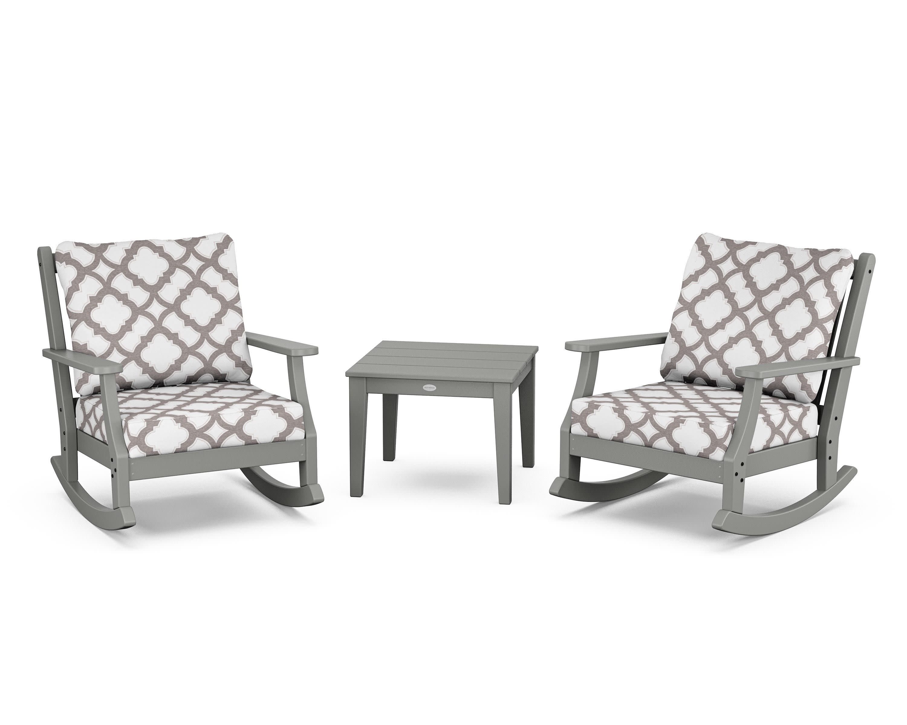 Wovendale 3-Piece Deep Seating Rocker Set in Slate Grey / Trellis Grey Mist