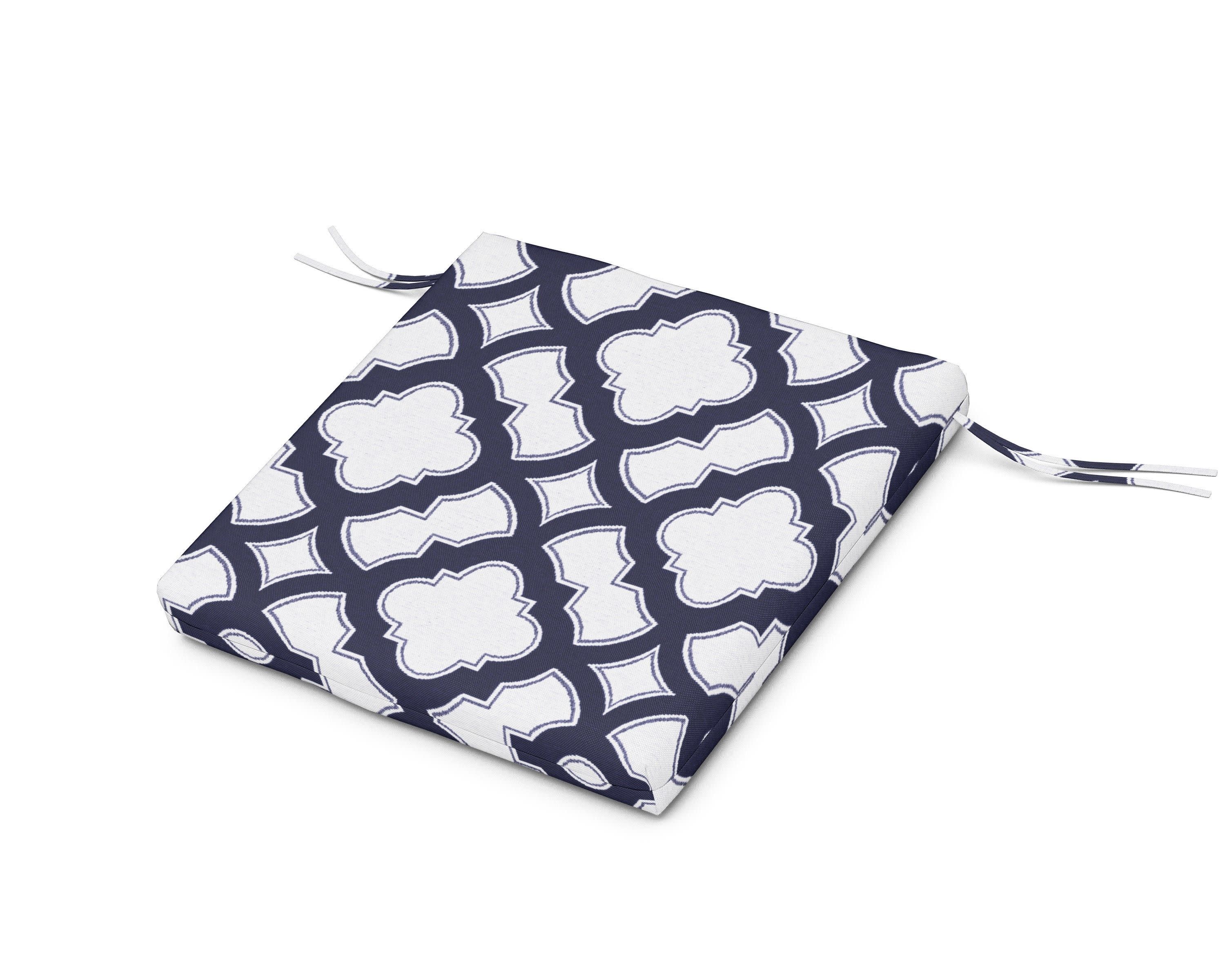 Seat Cushion - 20"D x 20"W x 2.5"H in Trellis Navy