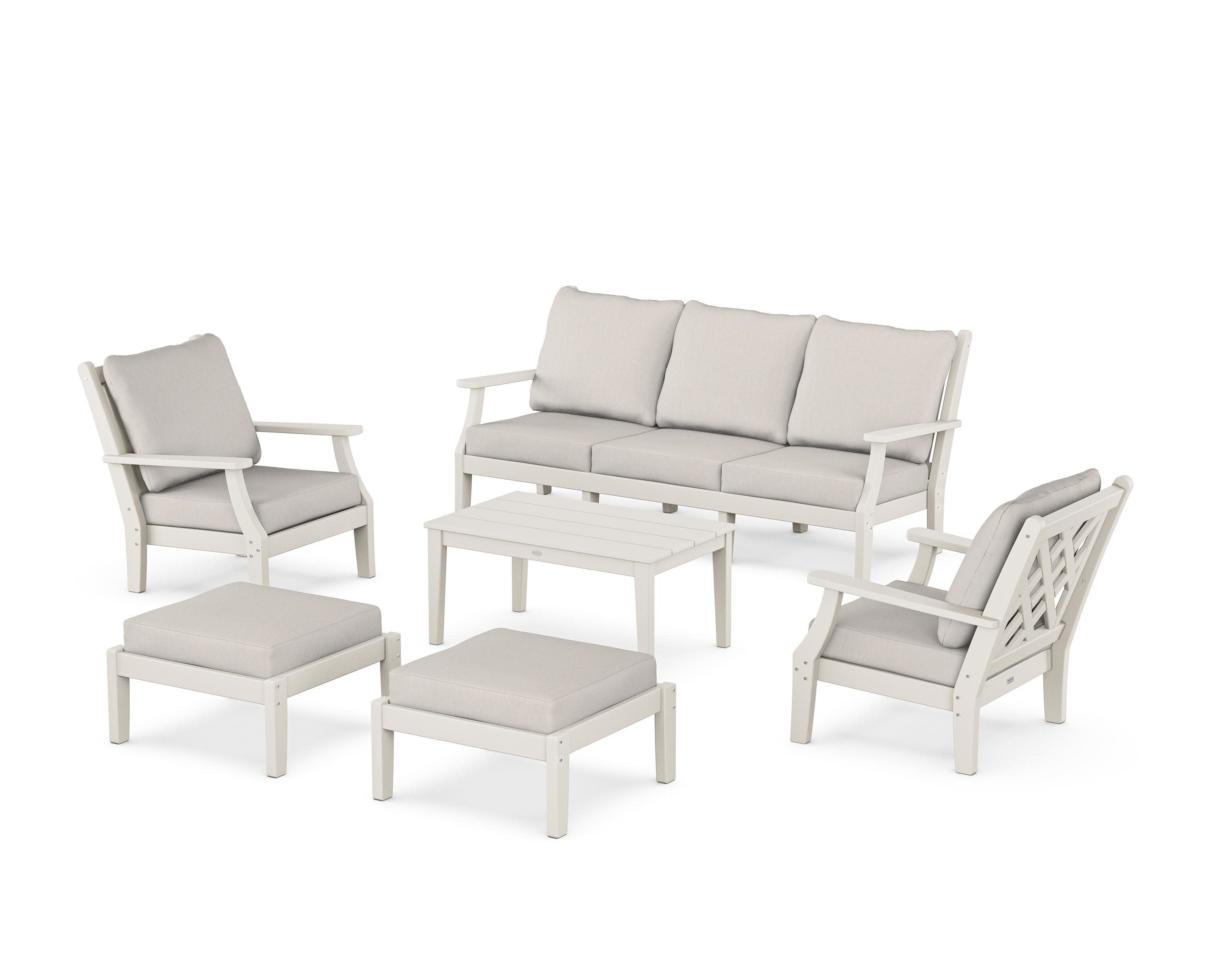 Wovendale 6-Piece Lounge Sofa Set in Sand / Cast Ash