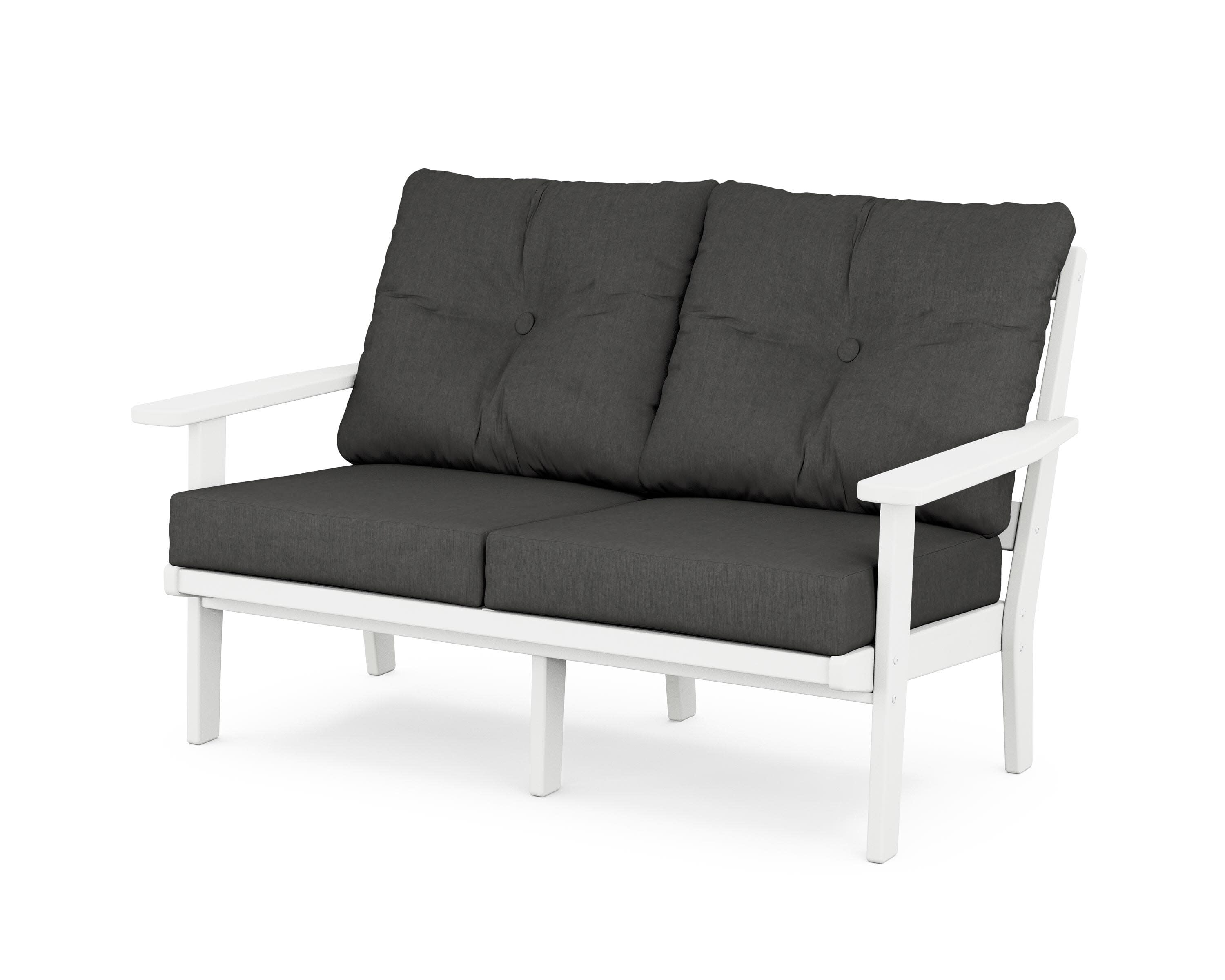 Prairie Deep SeatingLoveseat in White / Spectrum Carbon