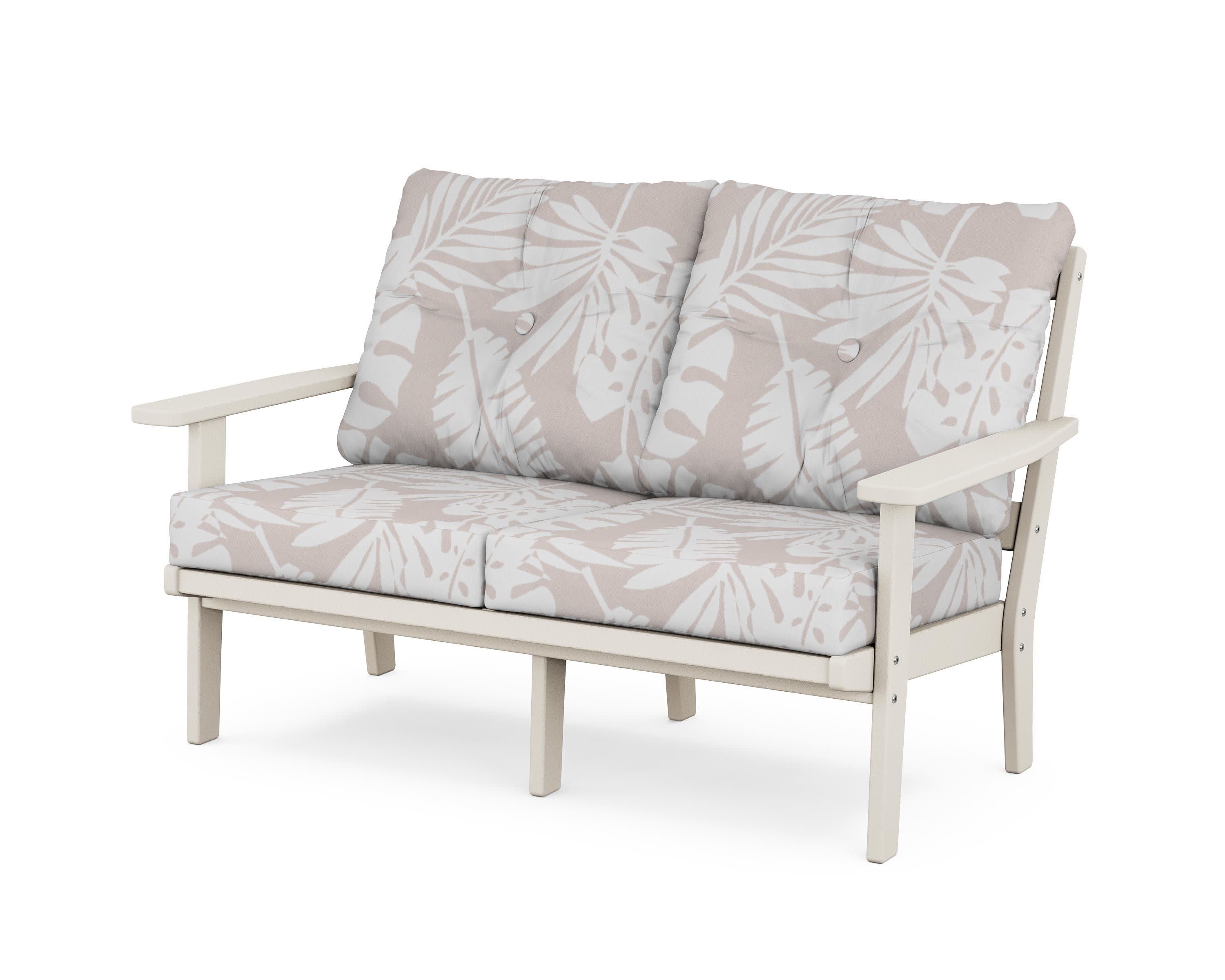 Prairie Deep SeatingLoveseat in Sand / Leaf Dune Burlap