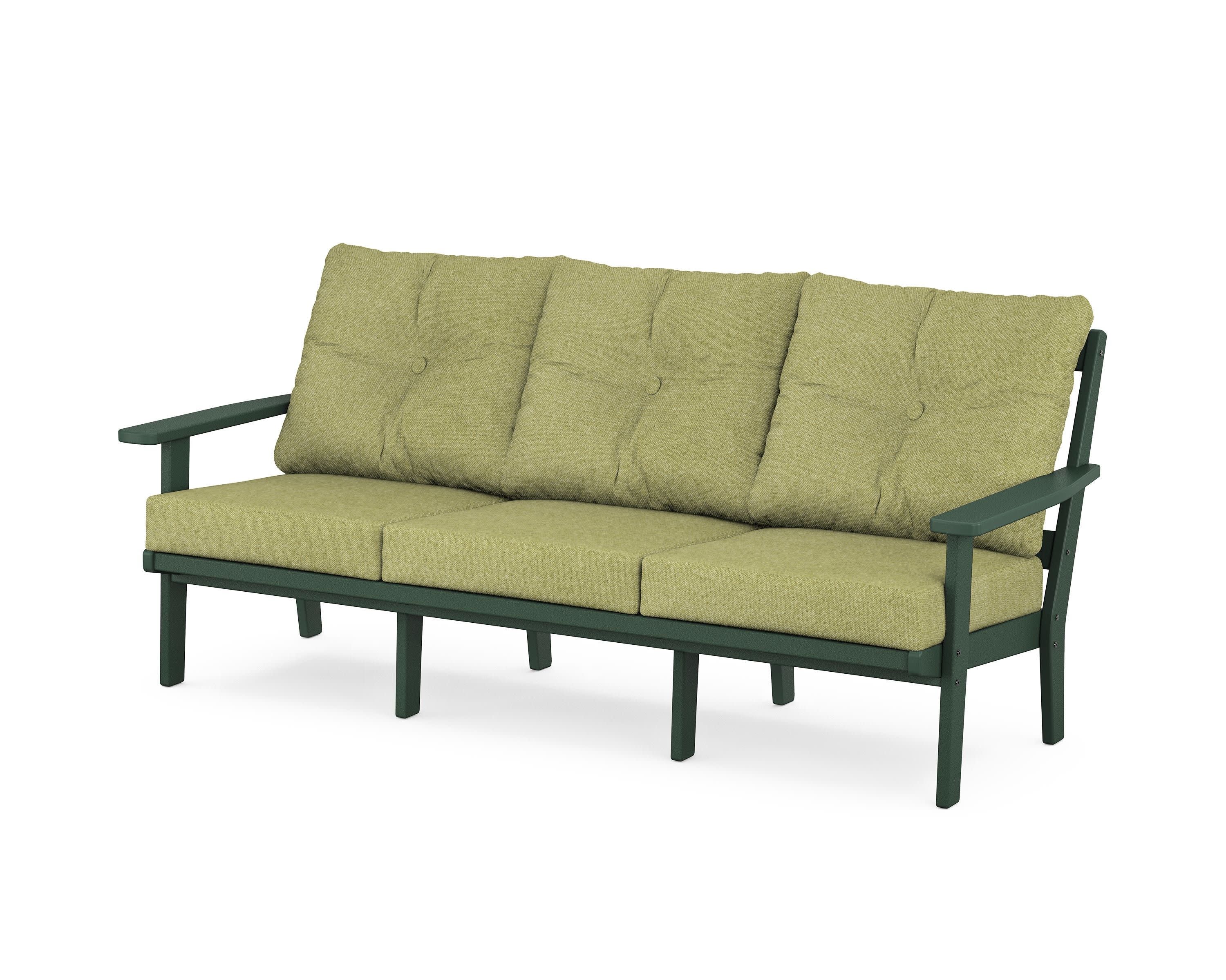 PrairieDeep Seating Sofa in Green / Chartreuse Boucle