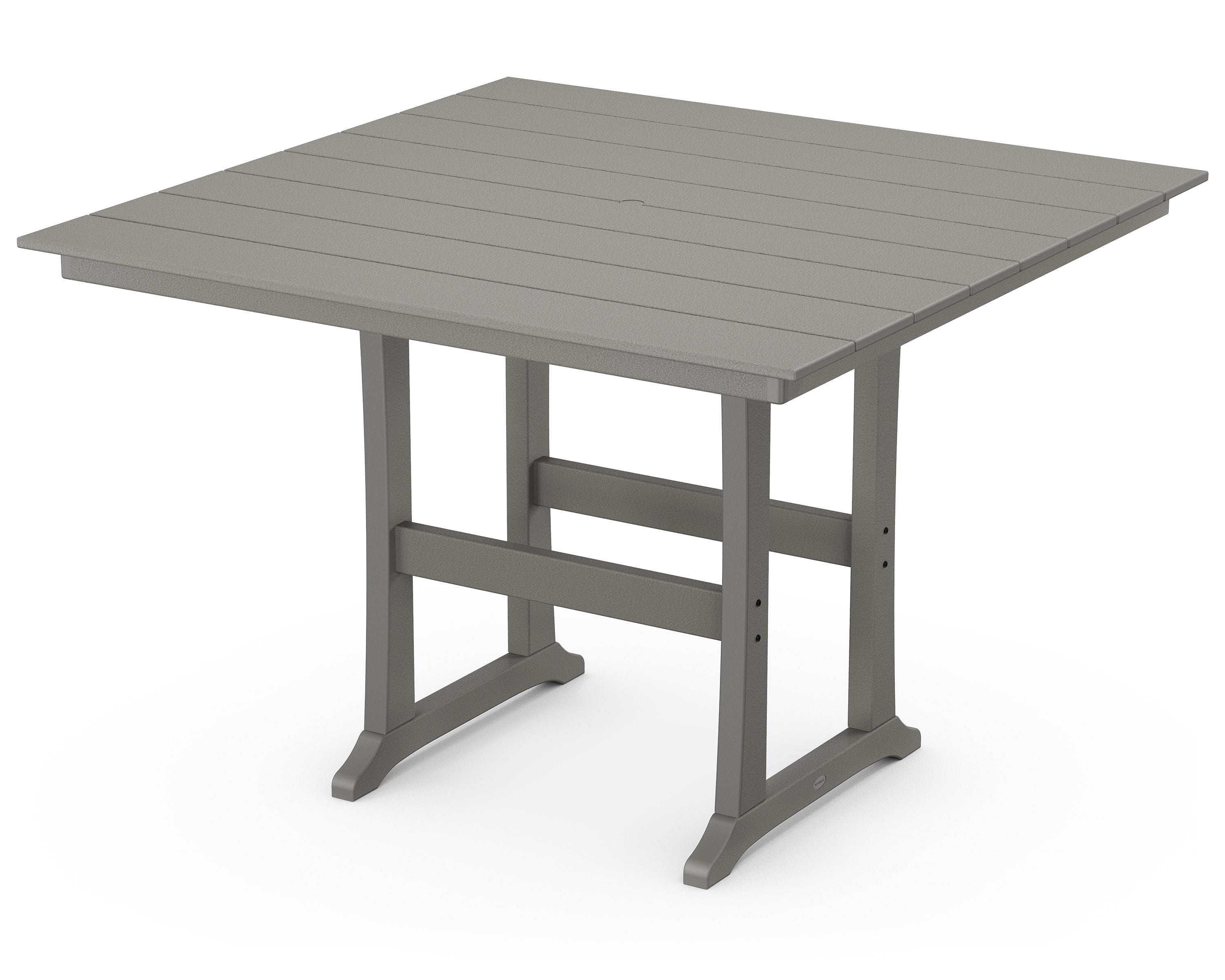 Farmhouse Trestle 59" Bar Table in Slate Grey