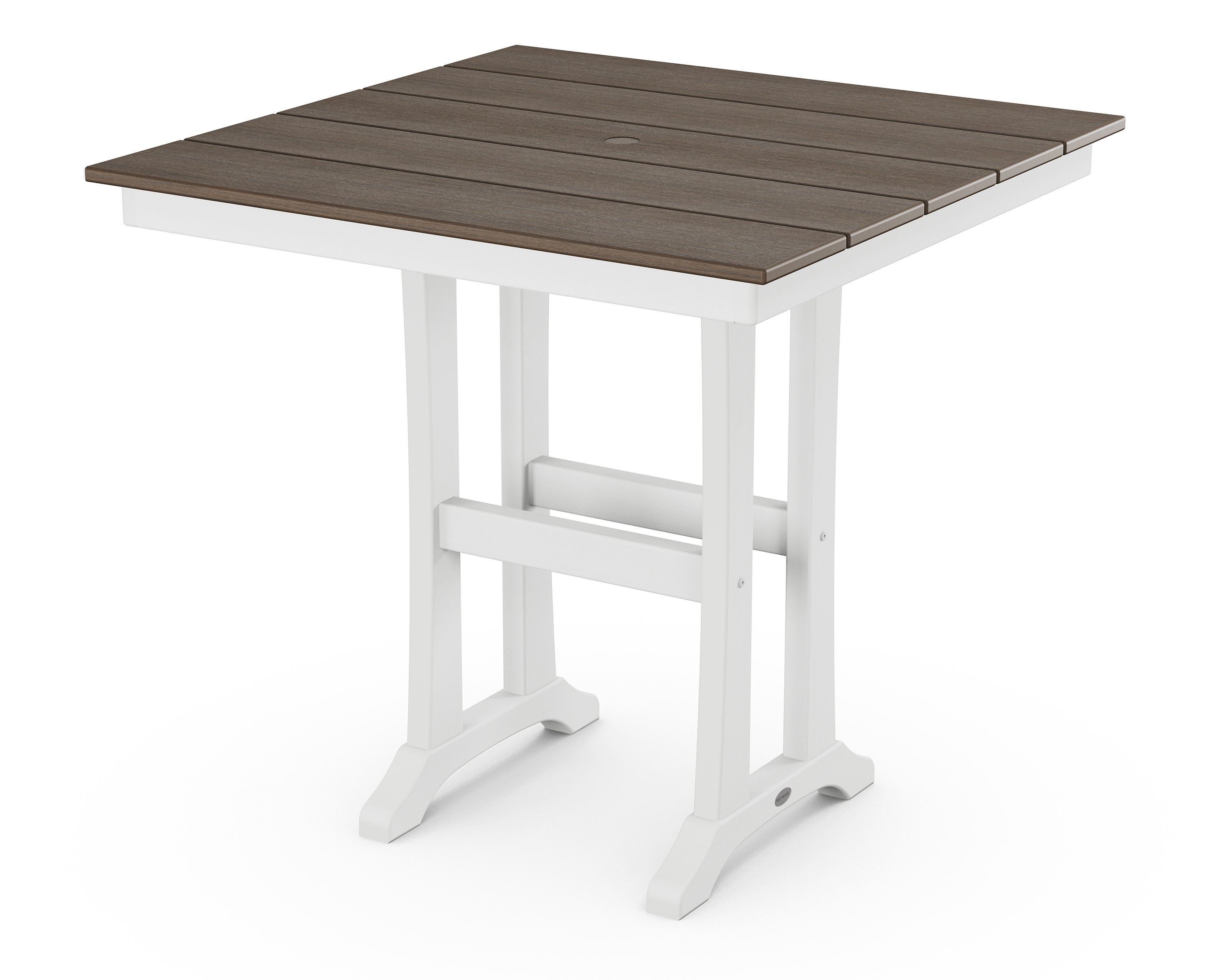 Farmhouse Trestle 37" Counter Table in White / Kona