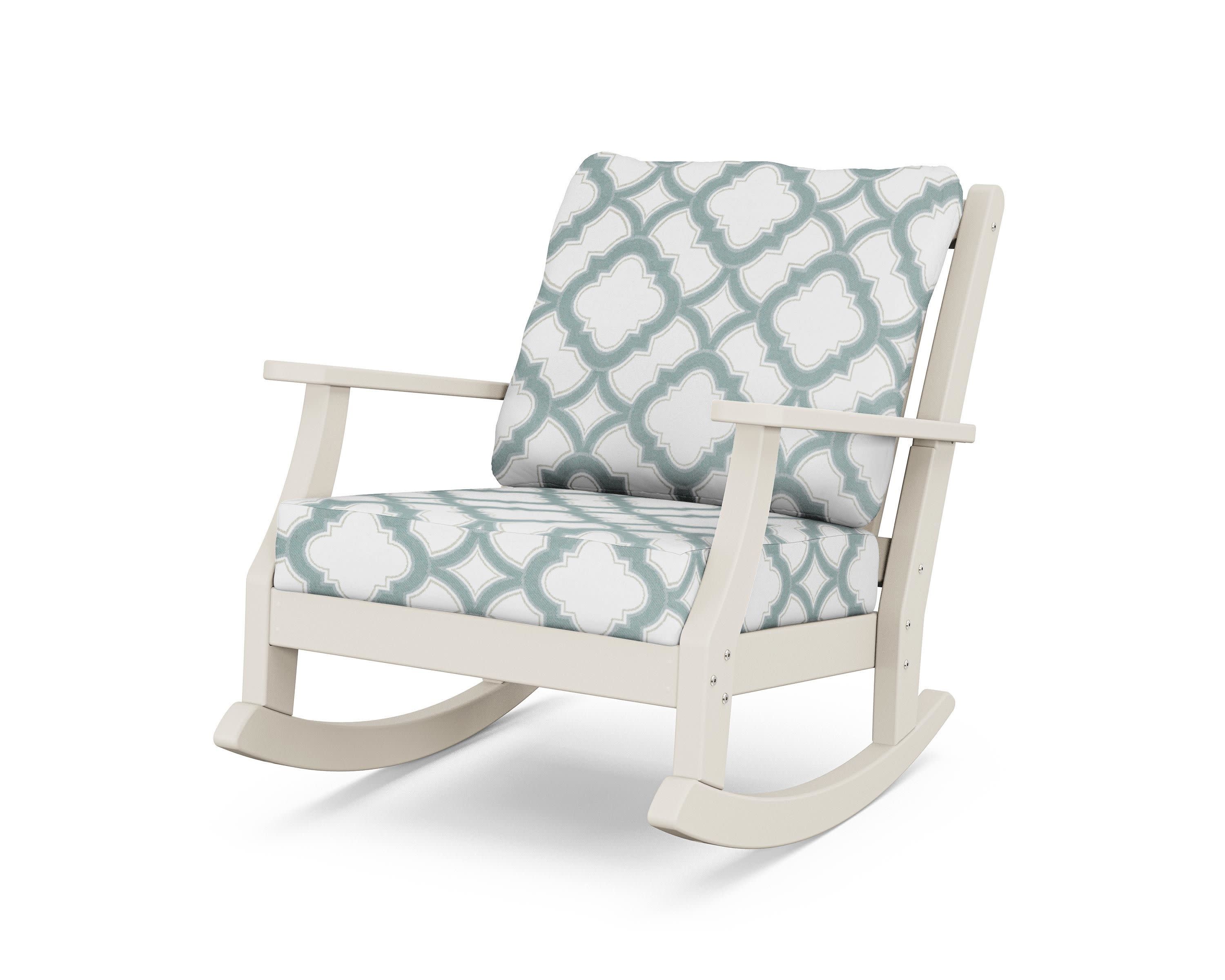Wovendale Deep Seating Rocking Chair in Sand / Trellis Glacier Spa