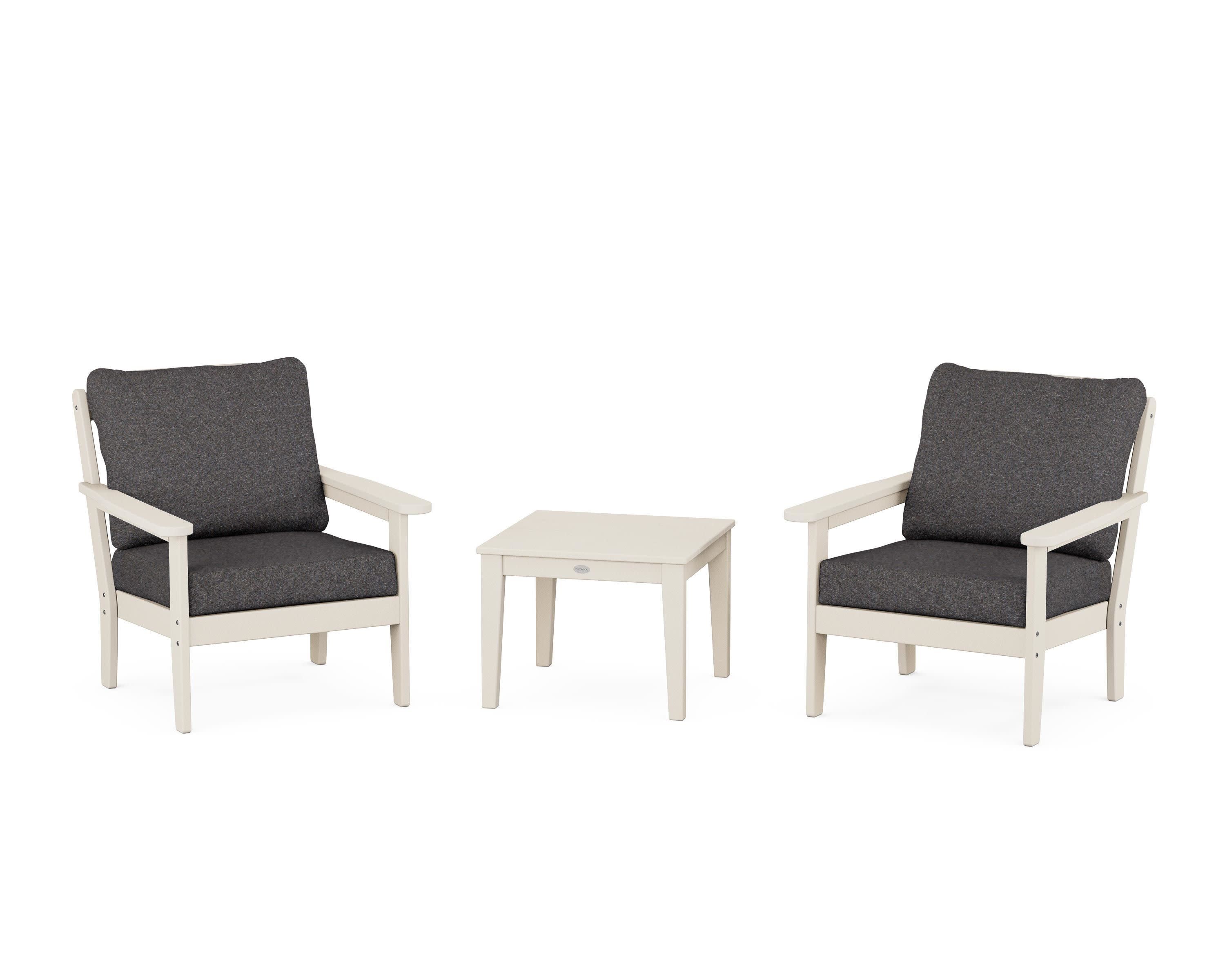Cottage 3-Piece Deep Seating Set in Sand / Ash Charcoal