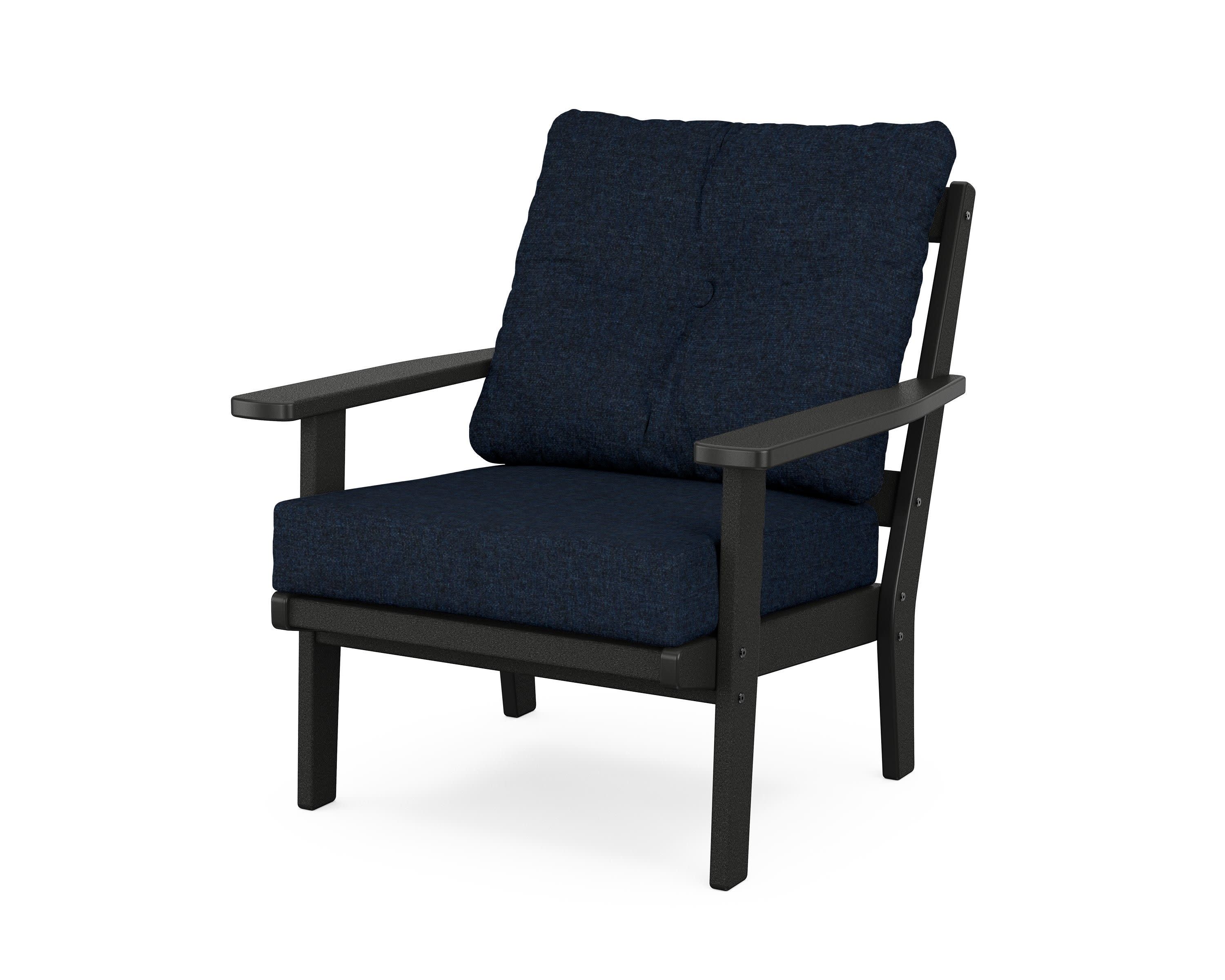 Prairie Deep Seating Chair in Black / Marine Indigo