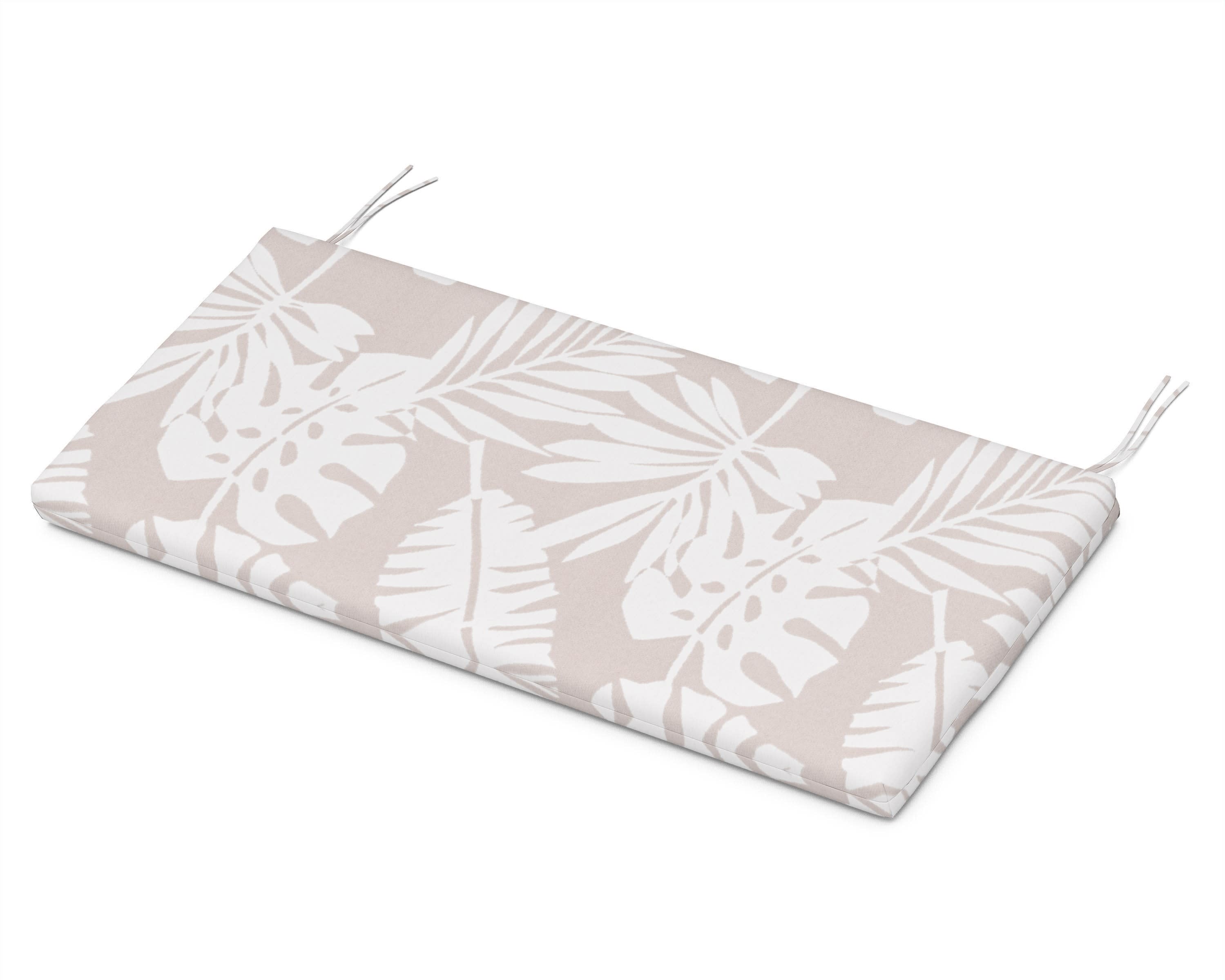 Bench Seat Cushion - 17.25"D x 43.5"W x 2.5"H in Leaf Dune Burlap