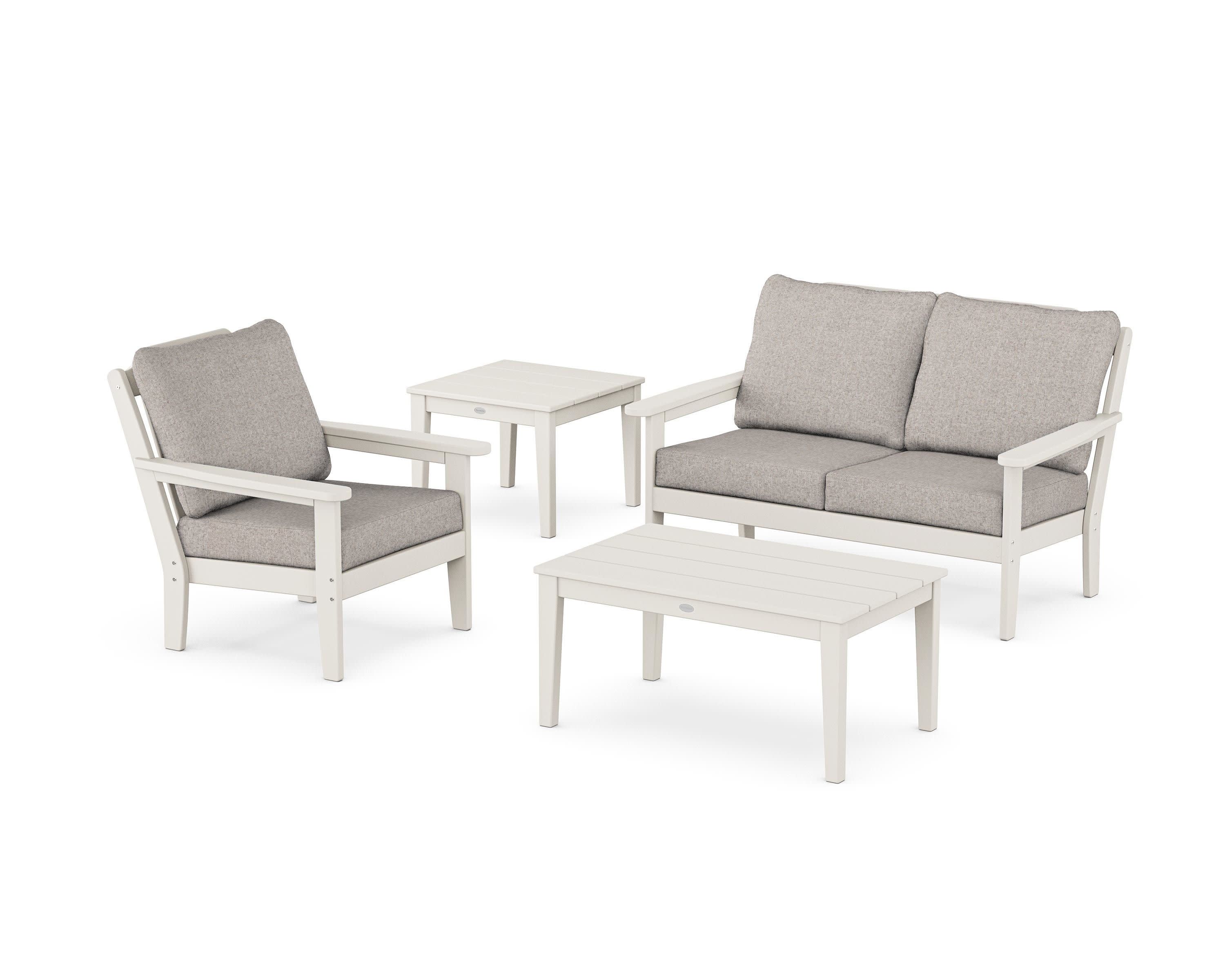 Wovendale 4-Piece Deep Seating Set in Sand / Weathered Tweed
