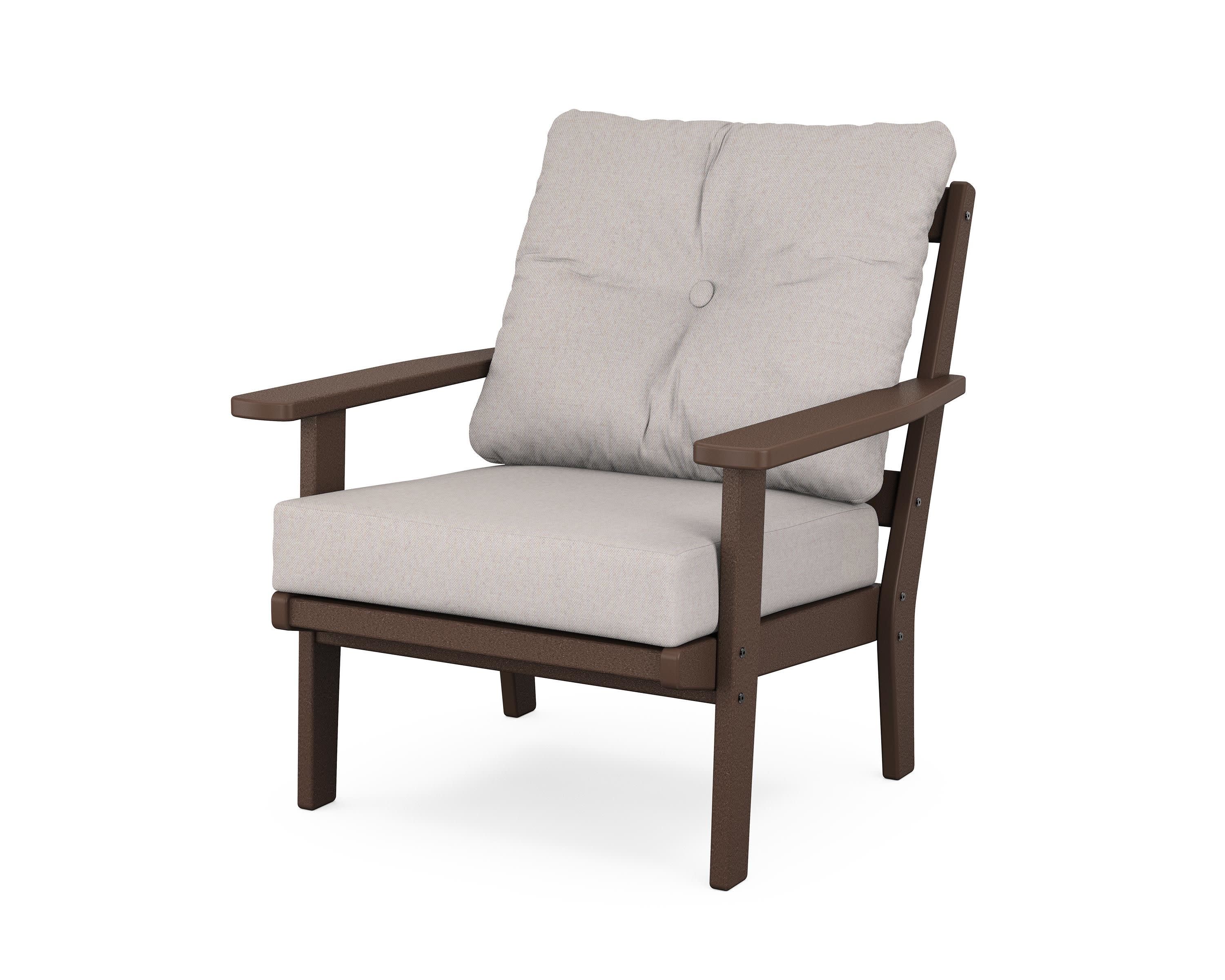 Prairie Deep Seating Chair in Mahogany / Dune Burlap