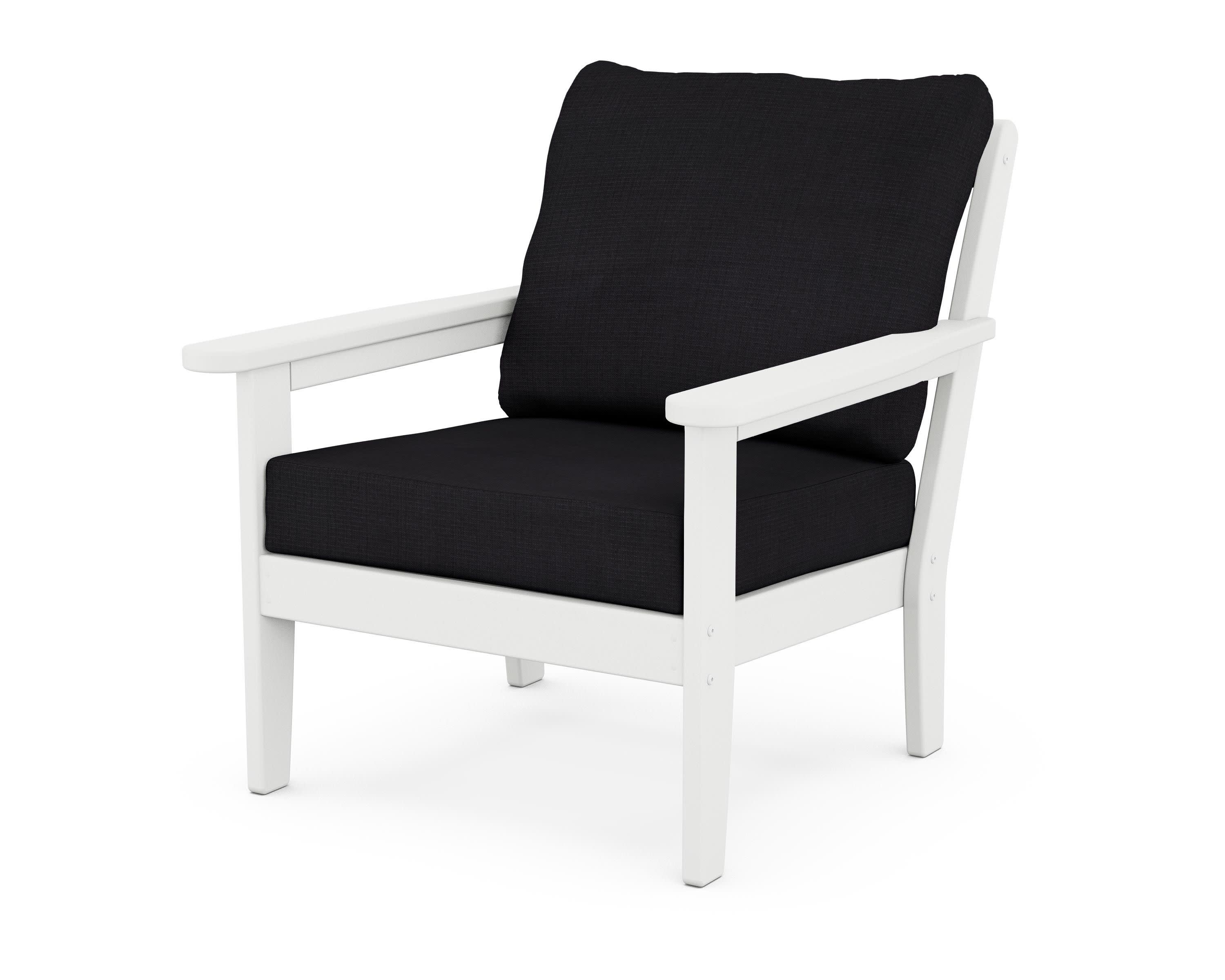 Cottage Deep Seating Chair in White / Midnight Linen
