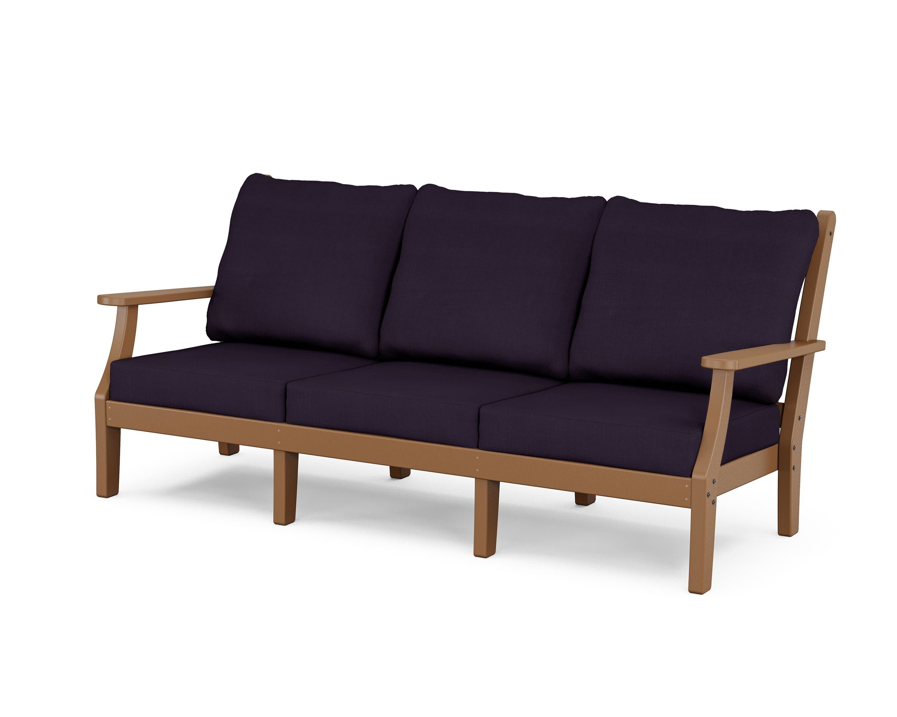 Wovendale Deep Seating Sofa in Teak / Navy Linen