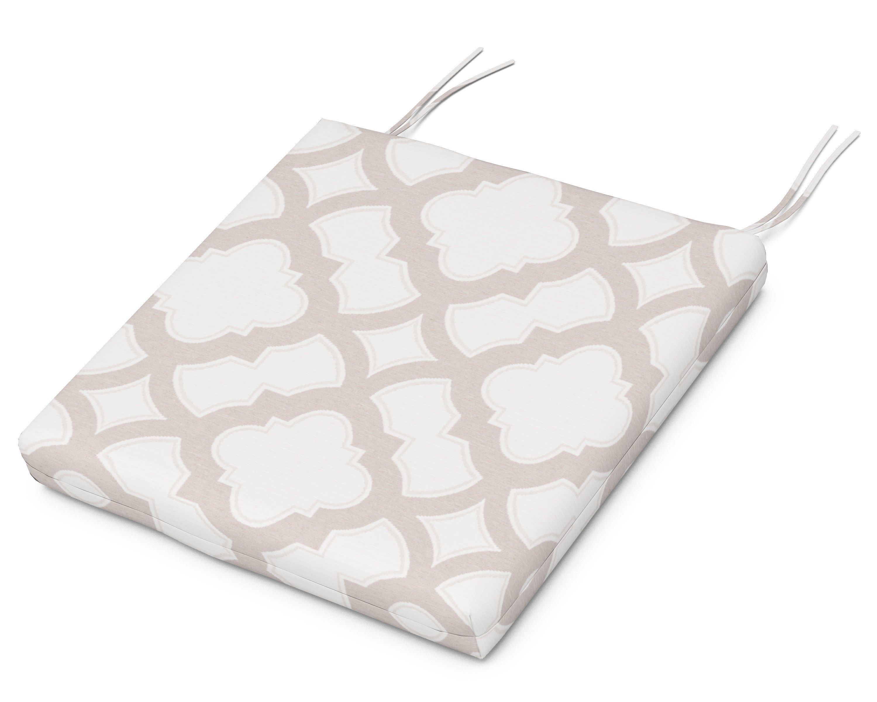 Standard Seat Cushion 17.25"D x 19.25"W x 2.5"H in Trellis Dune Burlap